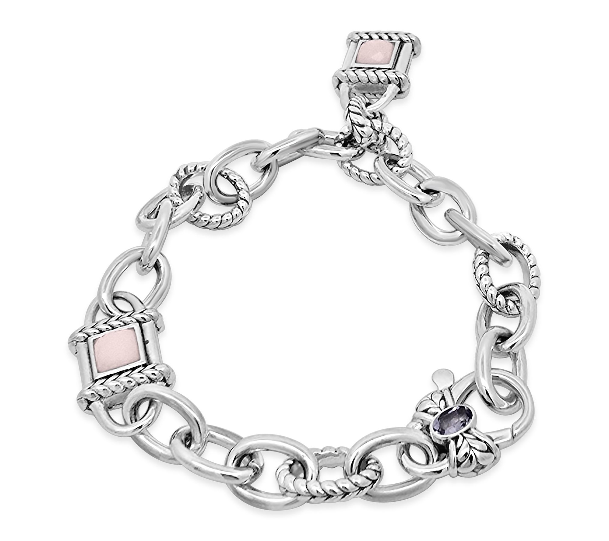 Tiffany Kay Studio Sterling Silver Pink Opal Locket Bracelet