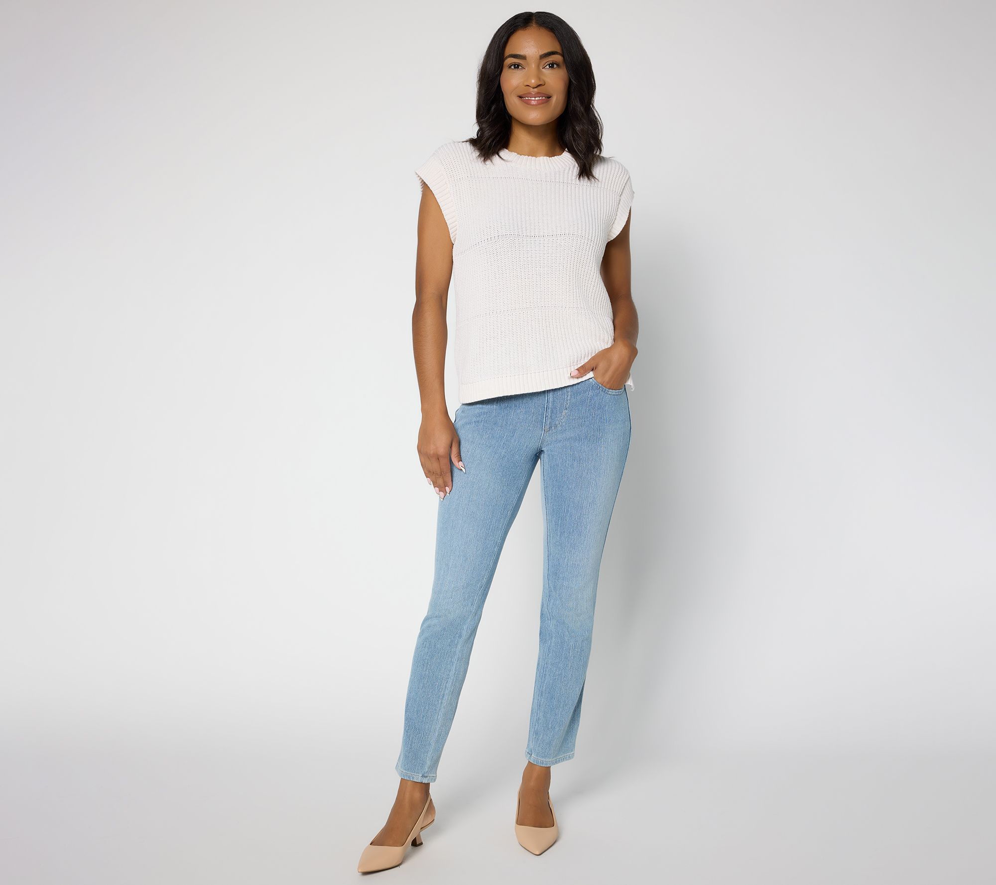Belle by Kim Gravel Petite FlexiModal Bellesential Straight Jean
