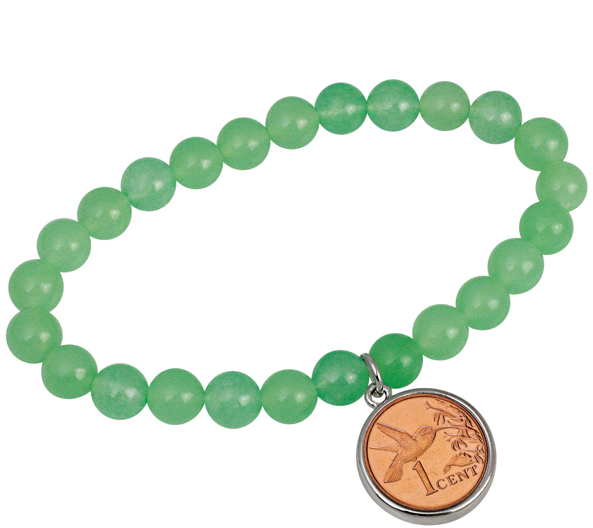 American Coin Treasures Hummingbird Coin Aventurine Bracelet