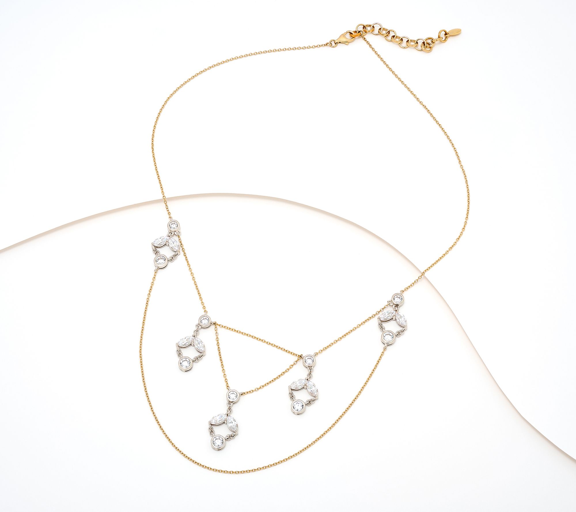 Diamonique x Lulu Frost Chandelier Necklace, Sterling Silver