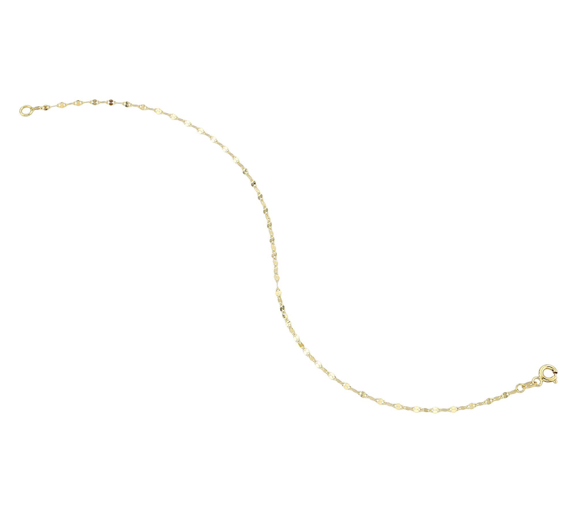 Adorna 14K Gold 1.6mm Solid Mirror Link Bracelet