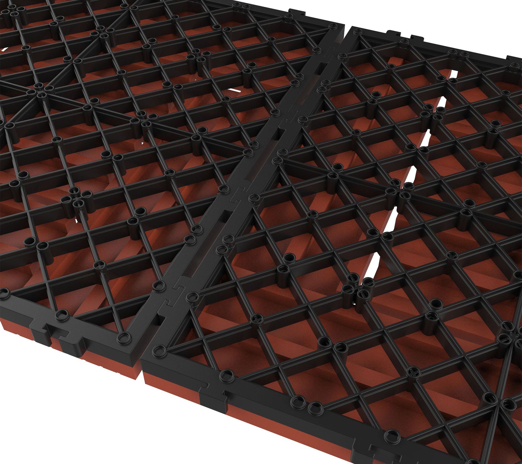 Pure Garden 6-Piece Interlocking Terra Cotta Color Patio Tiles