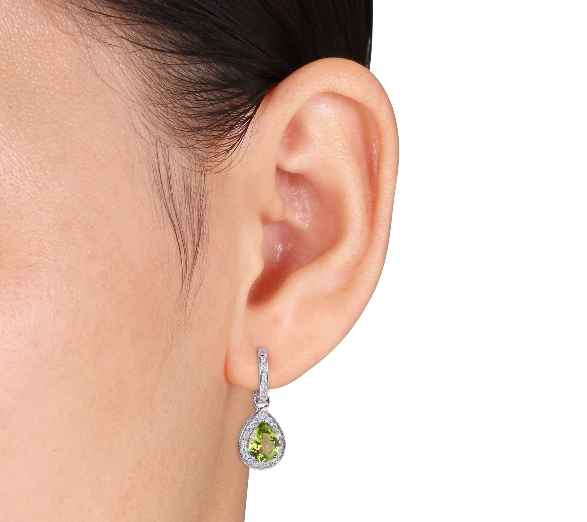 Bellini 14K 3.30 cttw Peridot & 4/10 cttw Diamond Earrings