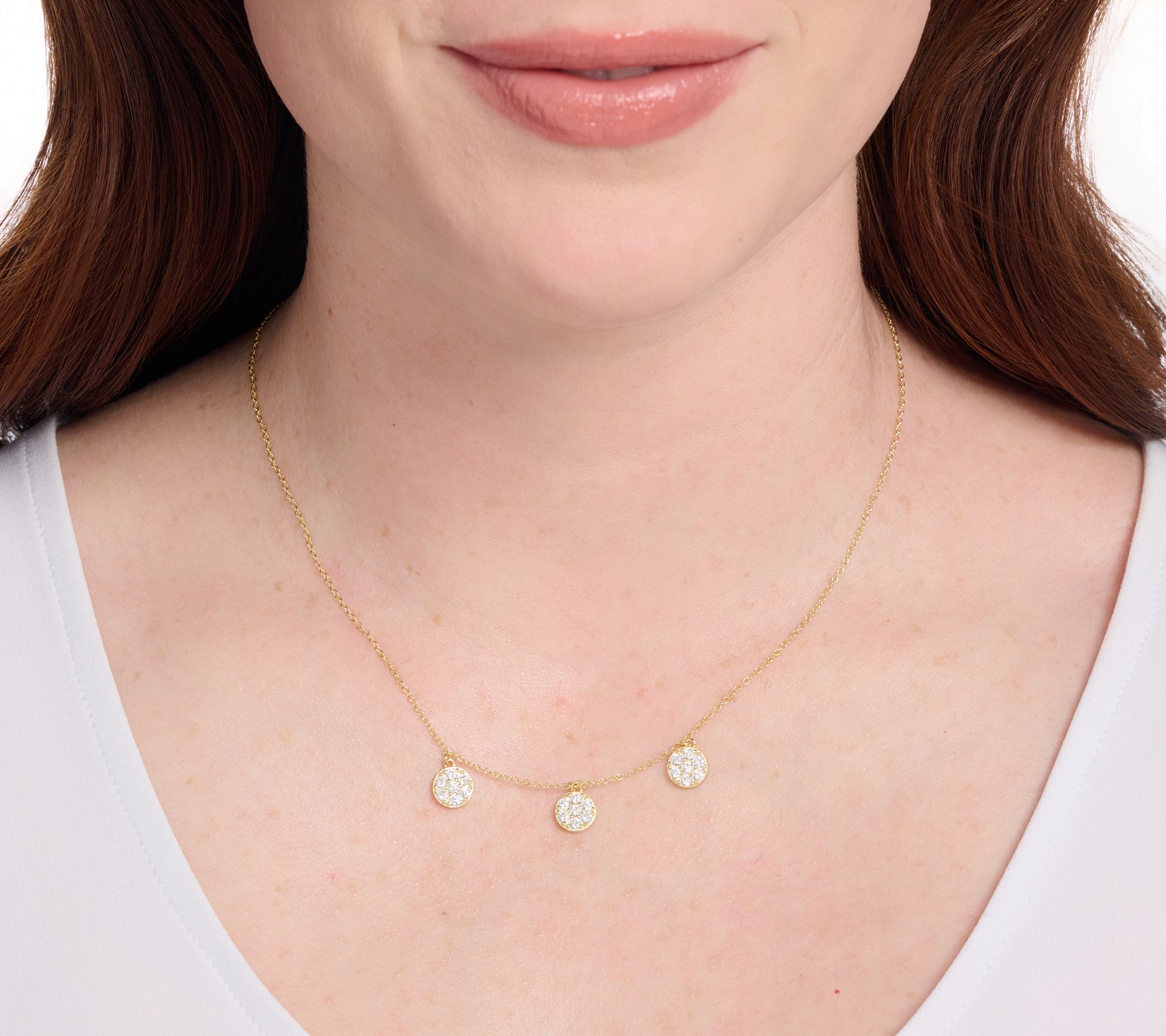 Diamonique Classics Station Necklace, Sterling Silver