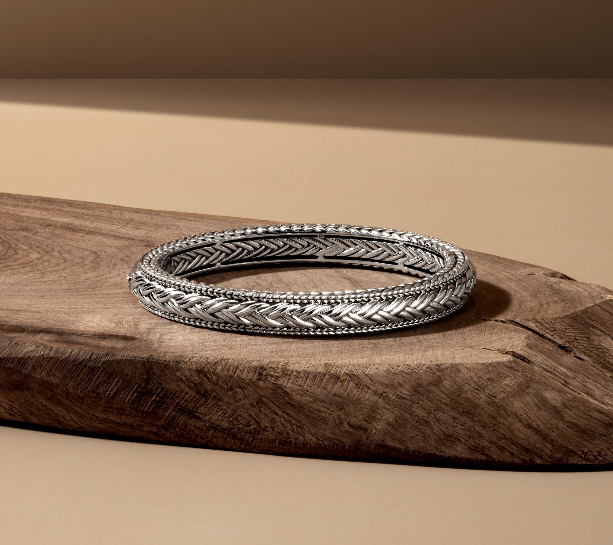 JAI Sterling Silver Legacy Woven Texture Bangle Bracelet, 36.5g