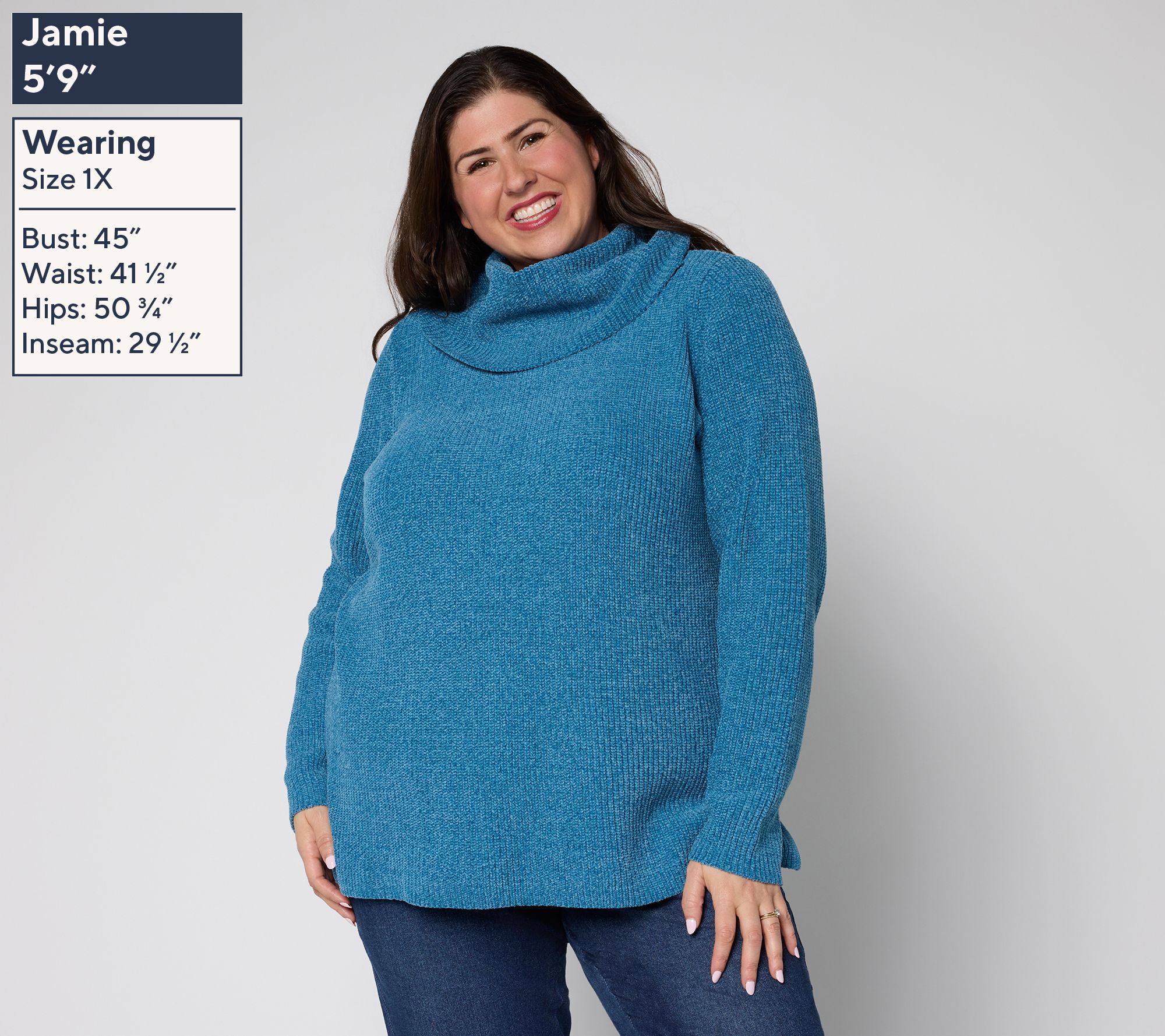 Belle by Kim Gravel Chenille Shaker Knit Cowl Neck