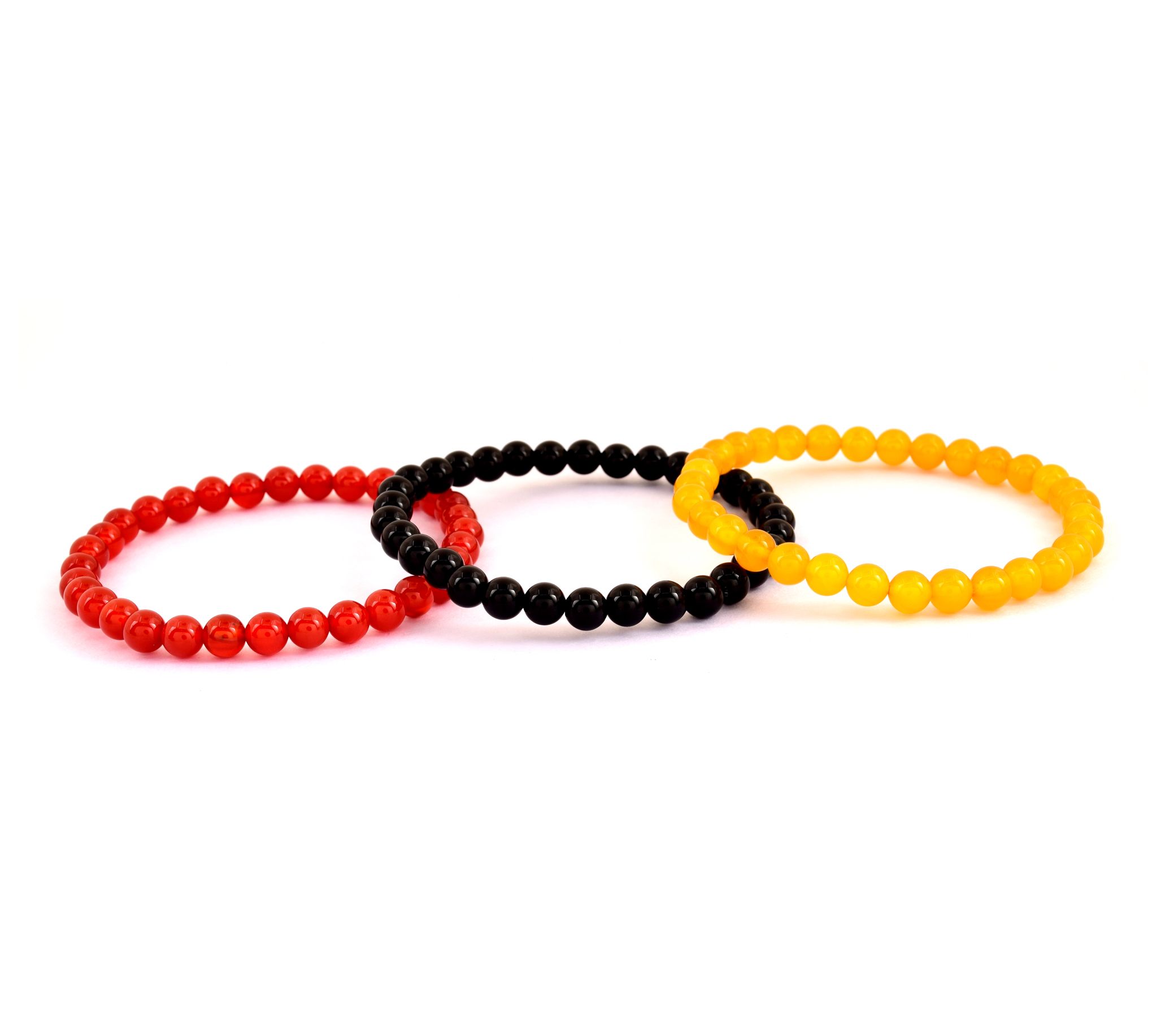Set of 3 Gemstone Beaded Stretch Bracelets