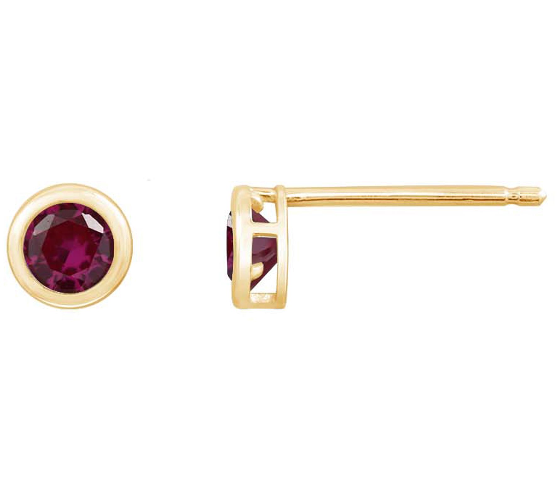 Diamonique Birthstone Stud Earrings, 10K Gold