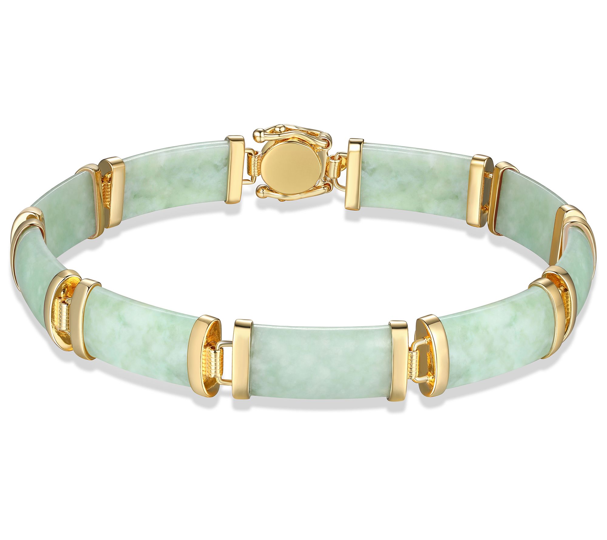 18K Gold Plated Rectangle Jade Link Bracelet