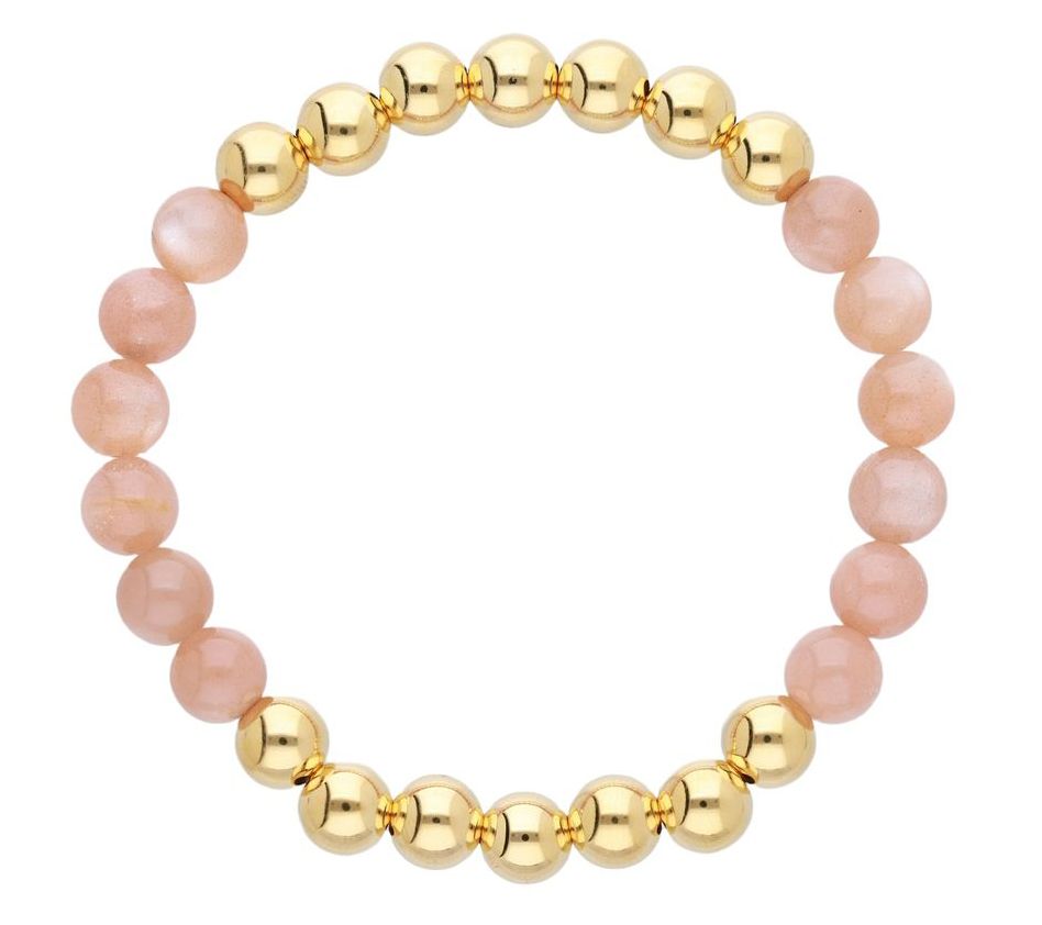 Elyse Ryan 14K Gold Clad & Orange Moonstone Bead Bracelet