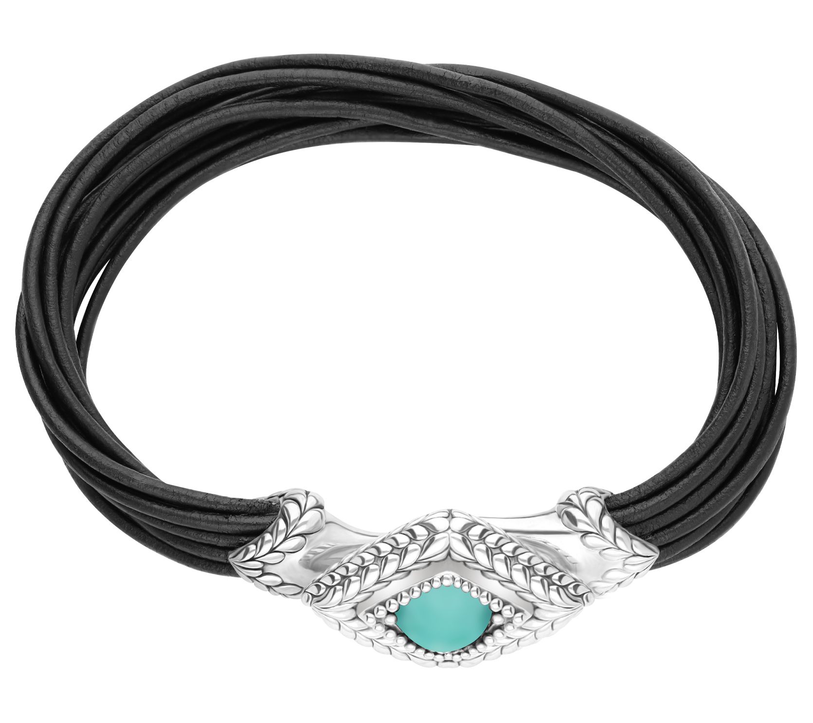 Tiffany Kay Studio Sterling Silver Turquoise Leather Bracelet