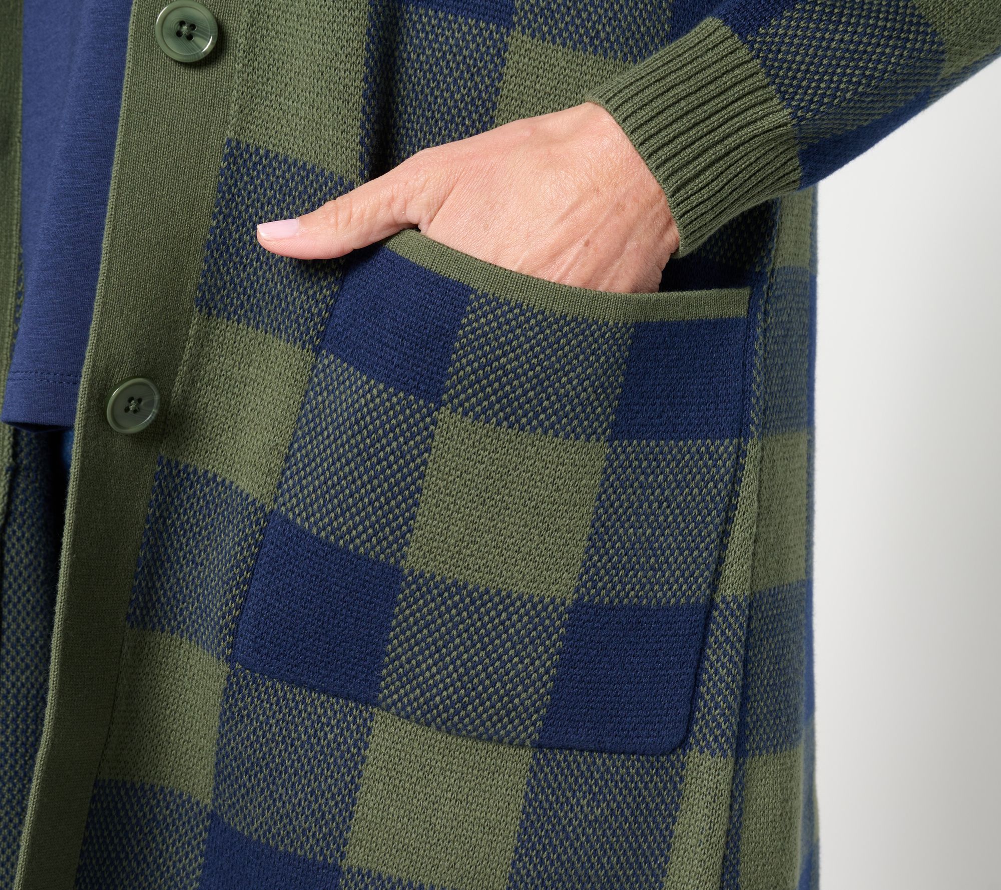 Denim & Co. Regular Button Front Sweater Tunic Cardigan