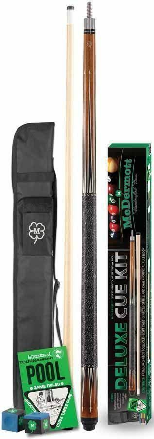 McDermott Deluxe Pool Cue Kit - Cue Stick - Soft Case - Chalk - Rule Book - Kit3