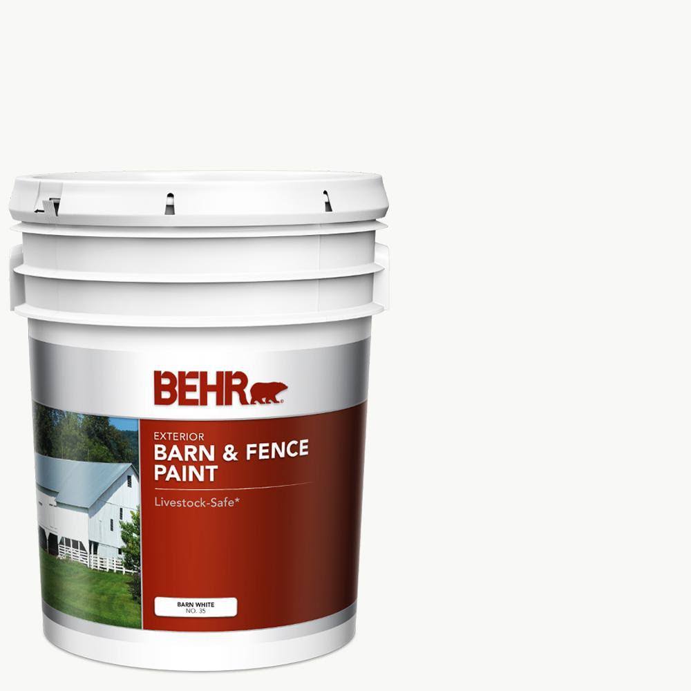 BEHR 5 gal. White Exterior Barn and Fence Paint 03505