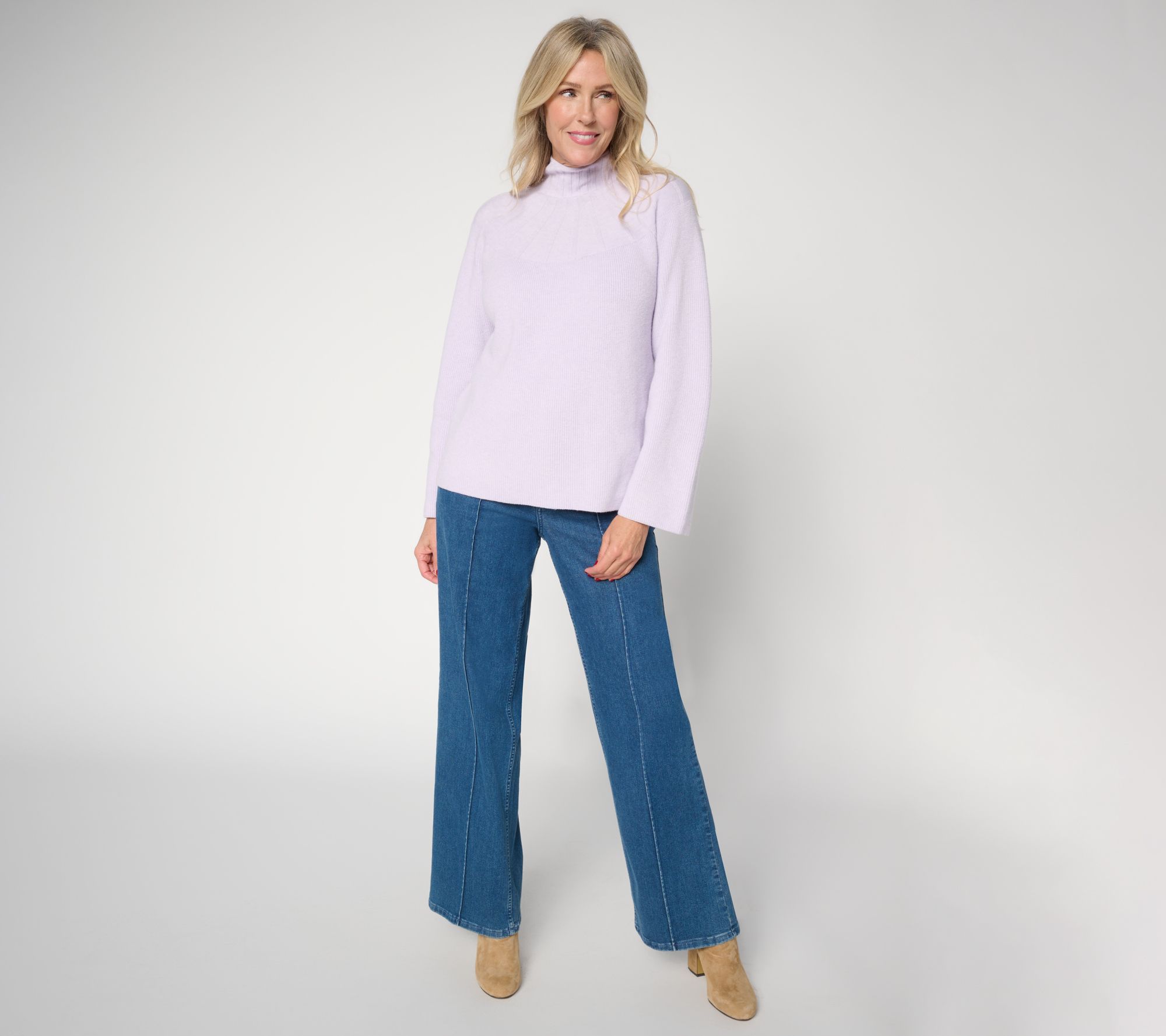 Me by Jennie Garth Mock Neck Raglan Sleeve Sweater