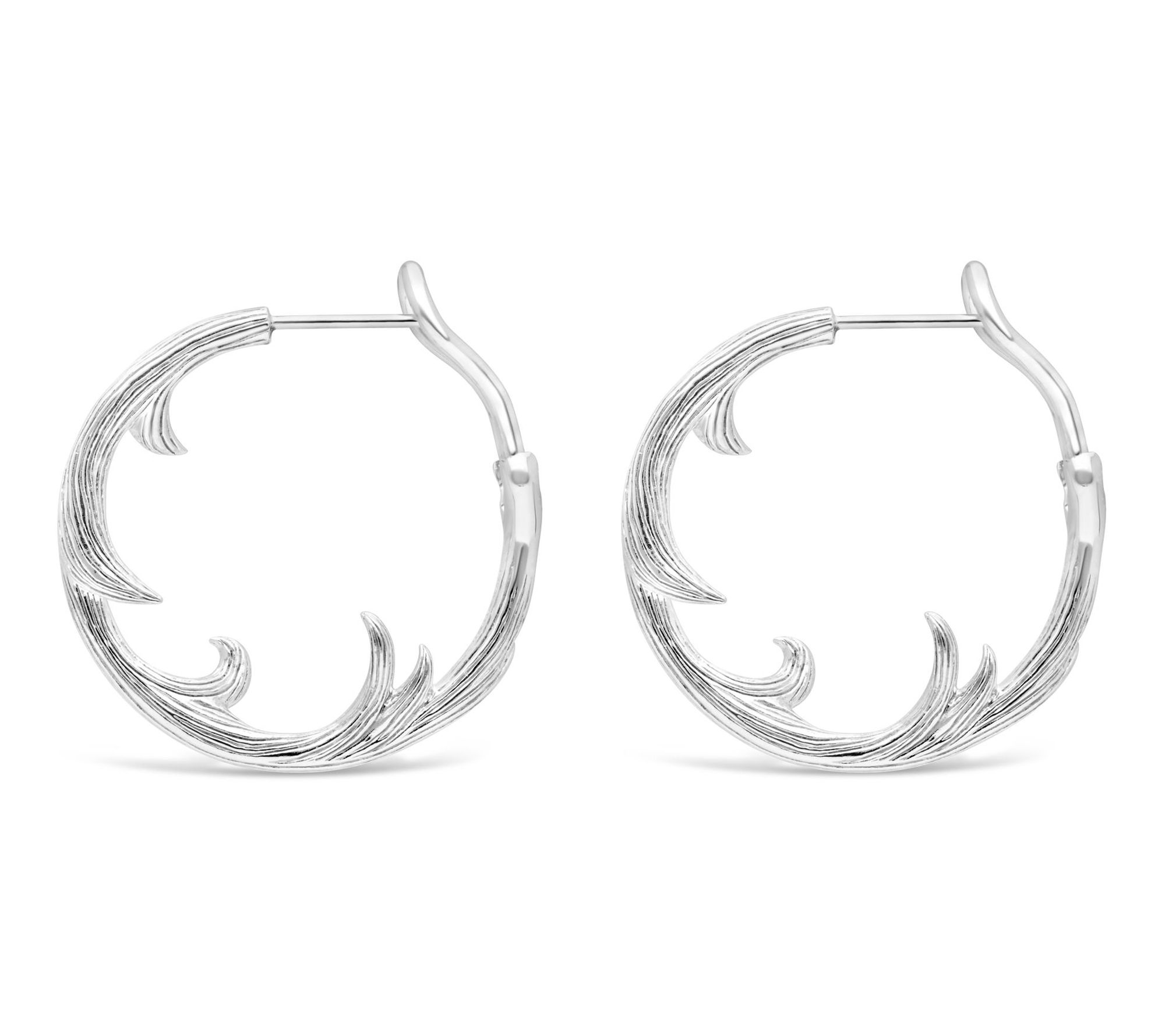 Ariva Sterling Silver Vine Hoop Earrings