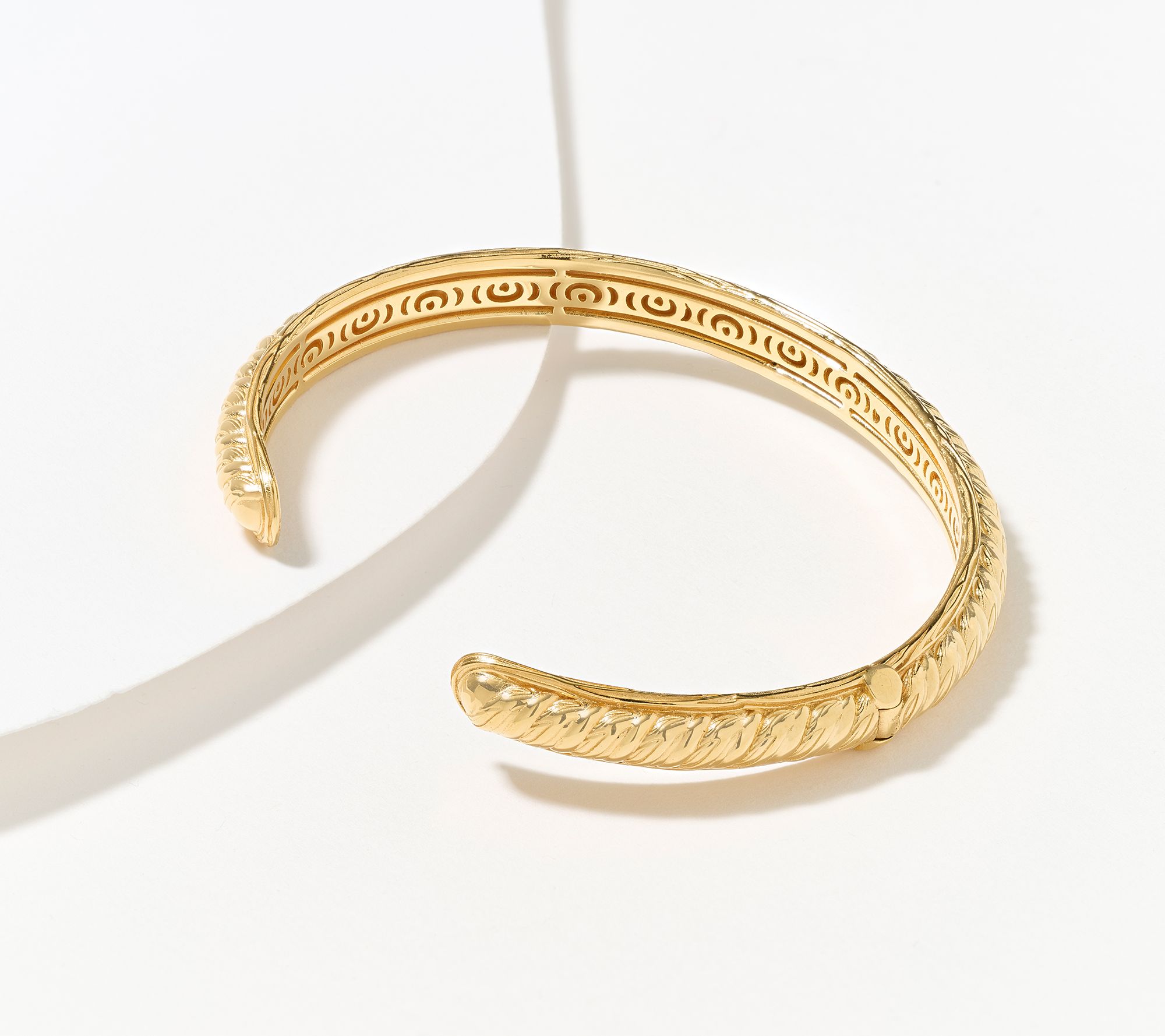 Christian James by Scott Grimes 14K Gold Clad Ripple Cuff Bracelet 14.6g