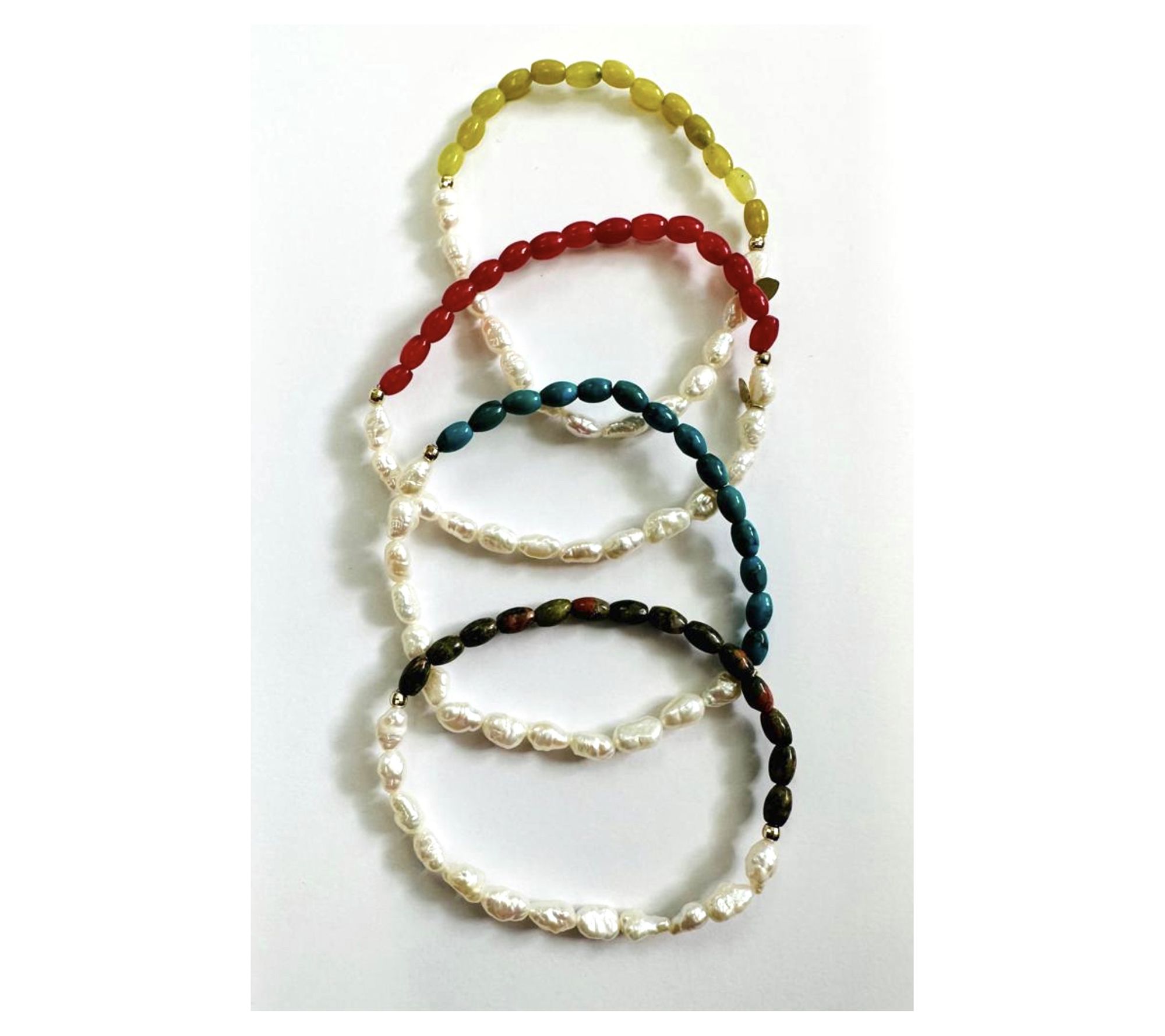 Alkeme 10K Gold SHARE ME set of 4 Gemstone Bracelets