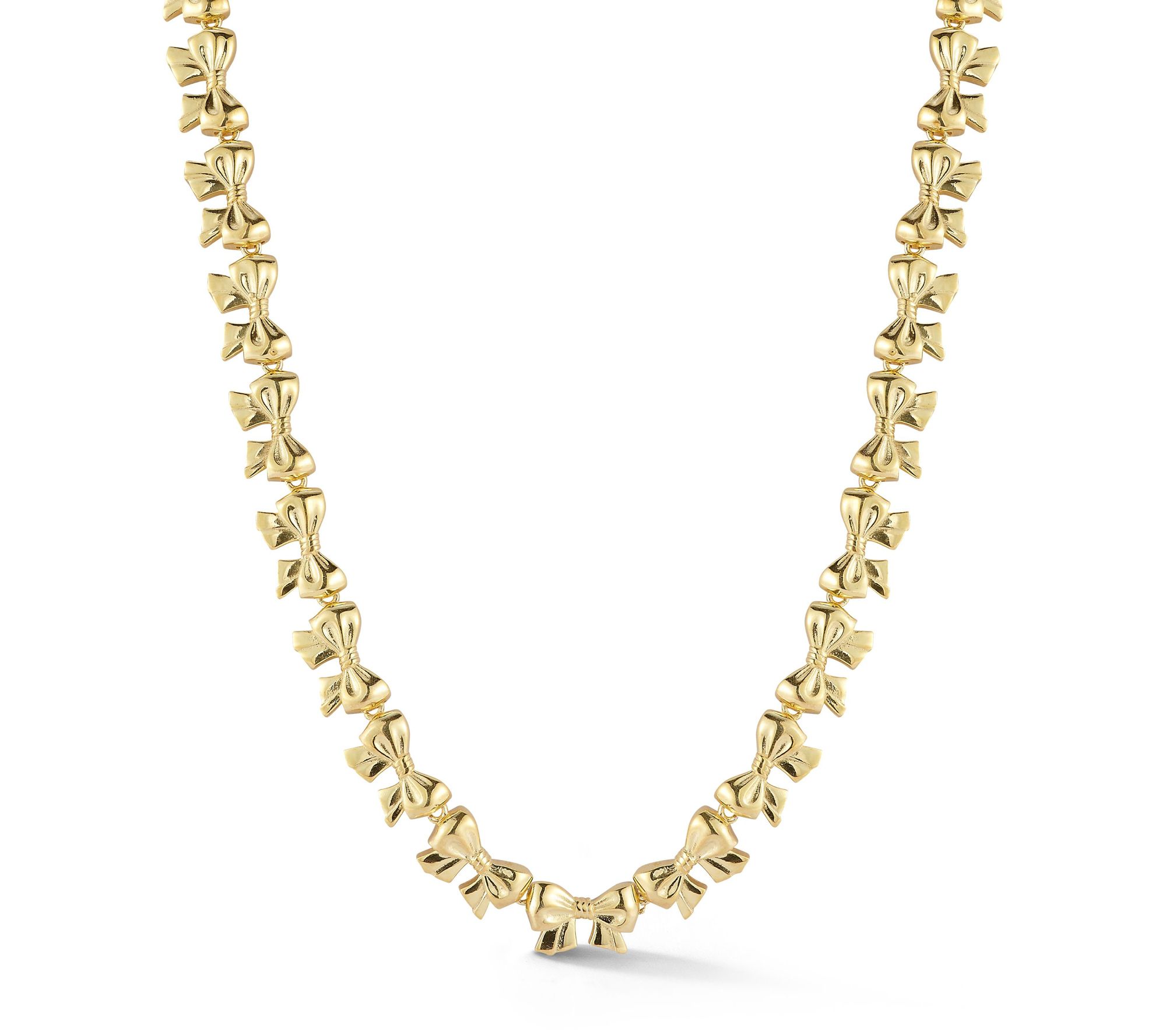 Sterlina Silver Polished Bow Chain Necklace, Sterling