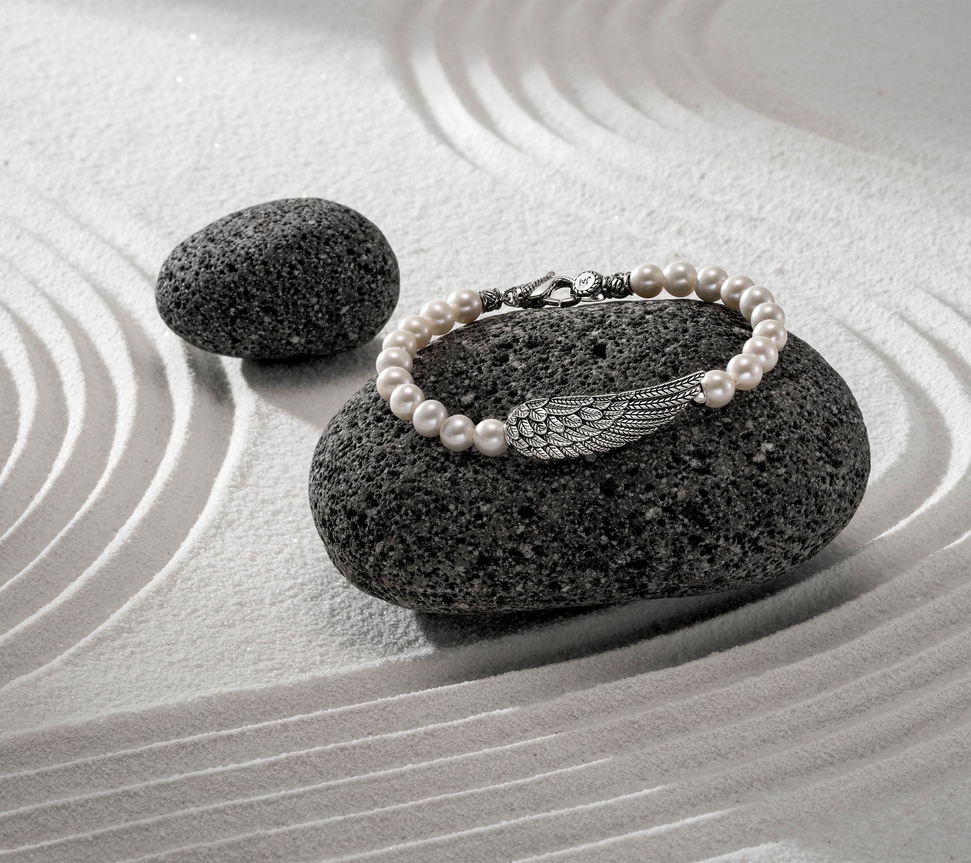 JAI Sterling Silver Angel Wing & Cultured Pearl Bracelet