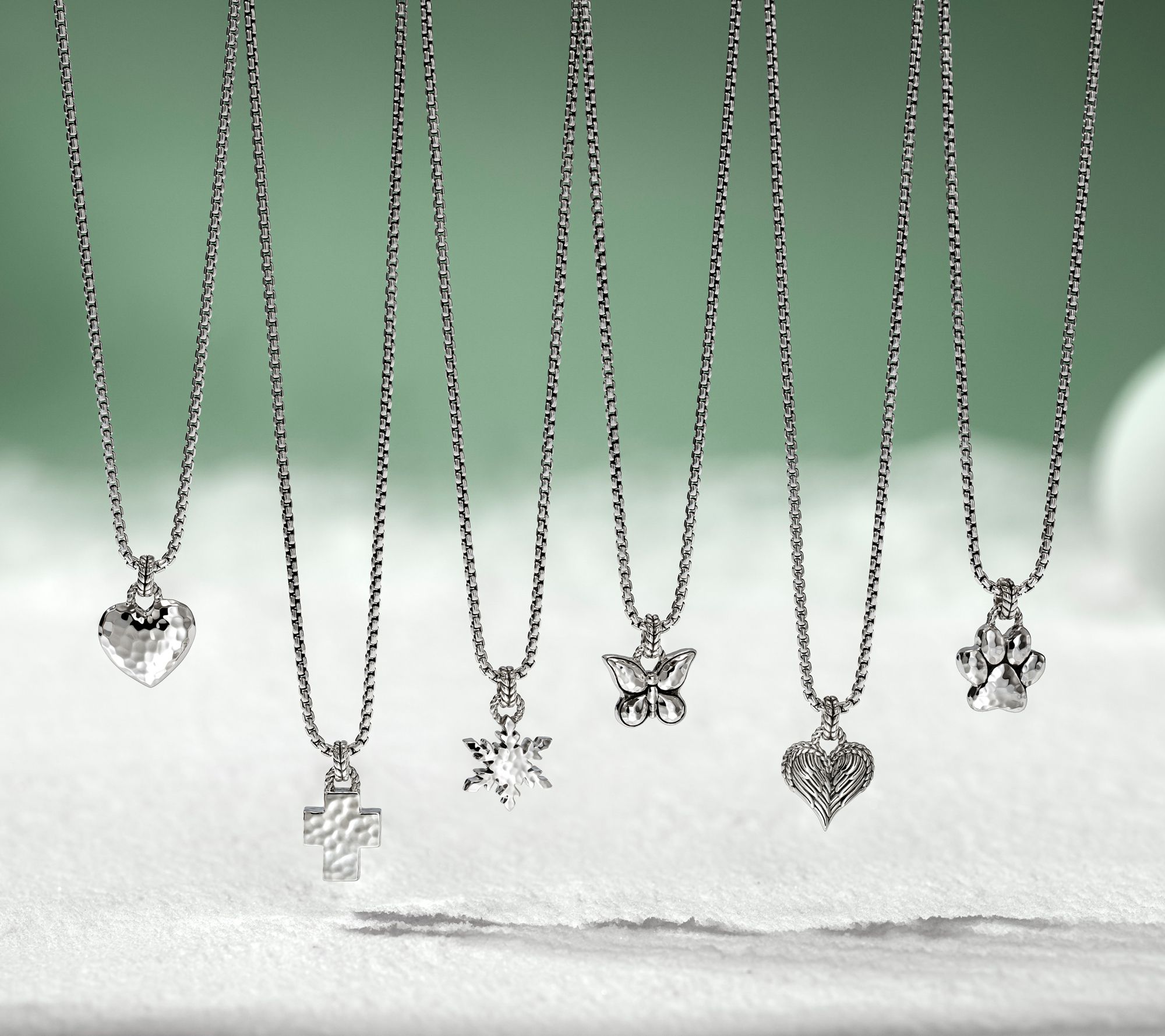 JAI Sterling Silver Baby Box Chain Symbols of Love Necklace, 10.0g