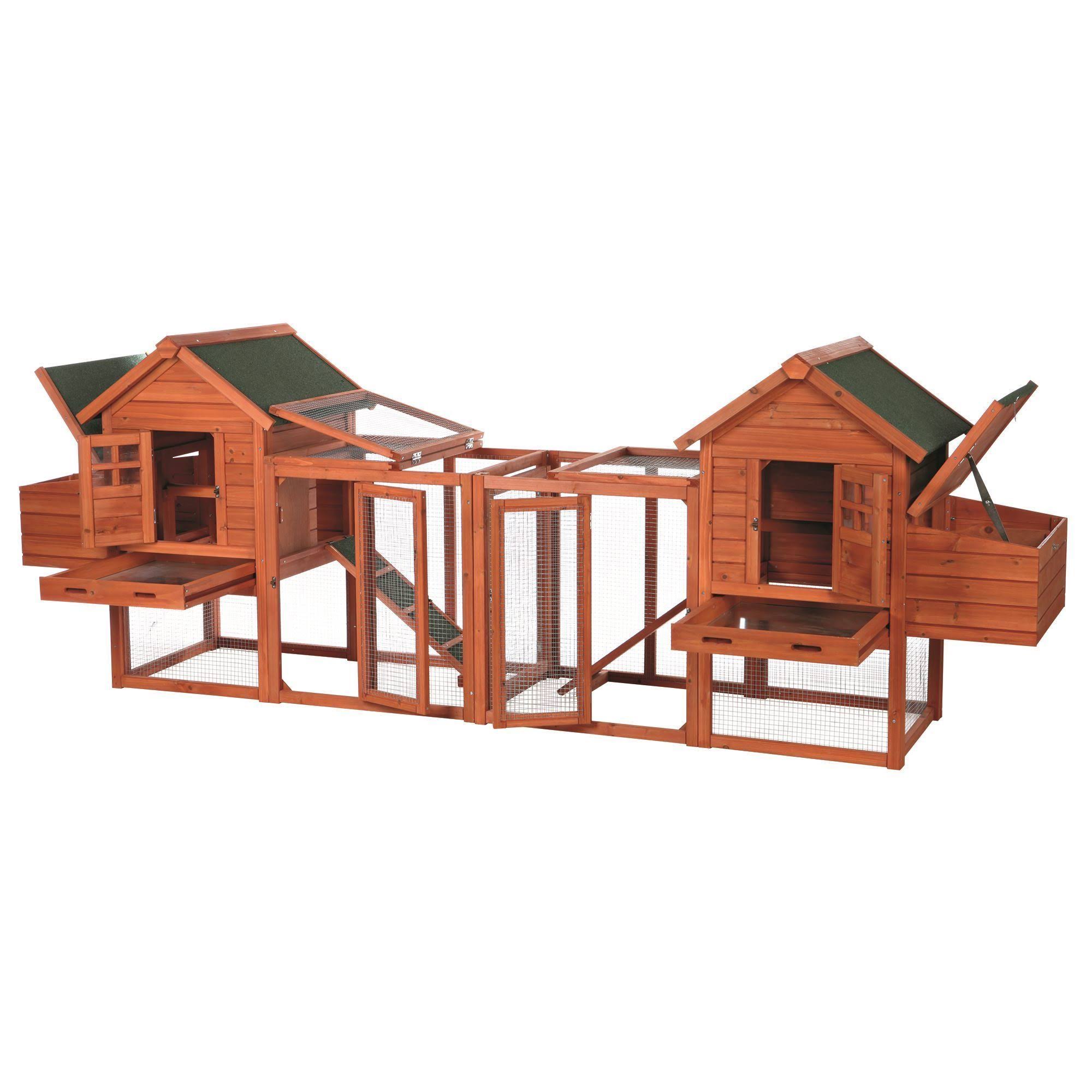 Trixie Pet Products Chicken Coop Duplex with Outdoor Run, 123.5 by 27.5 by 42.5