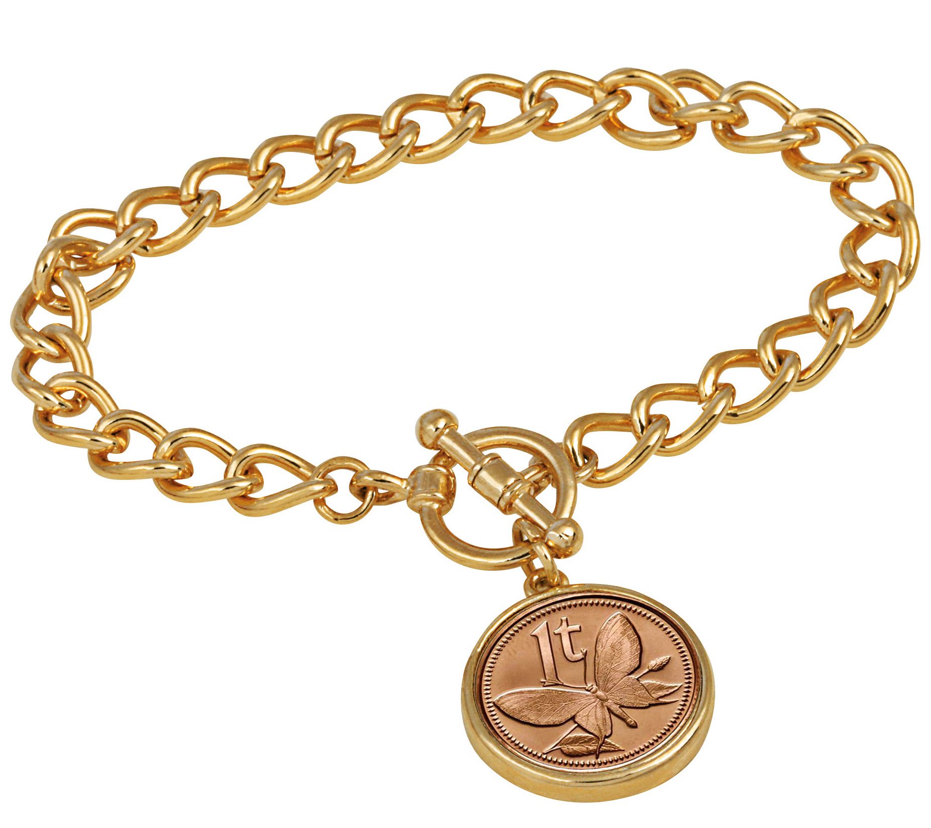 American Coin Treasures Butterfly Coin GoldtoneBracelet