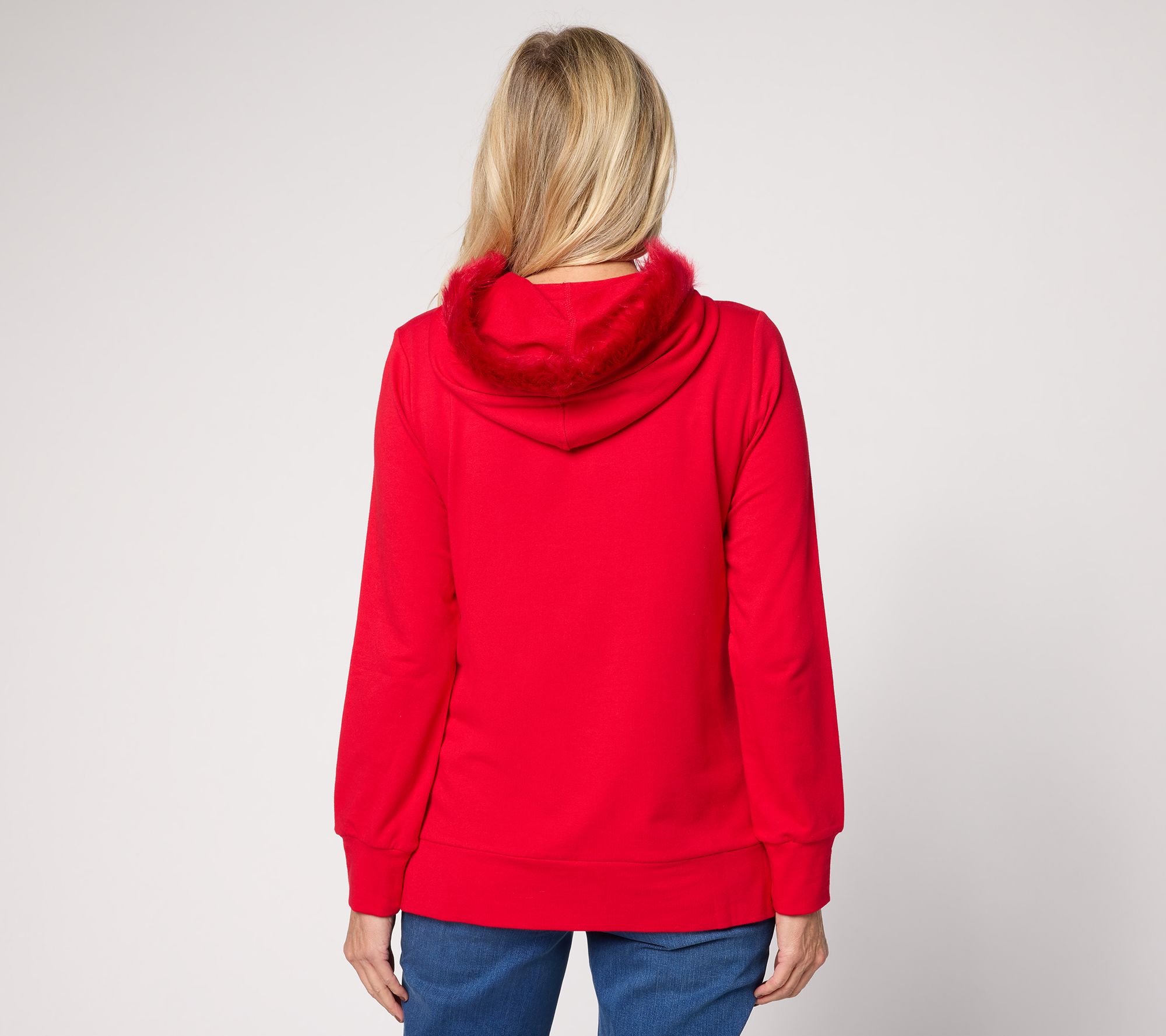 Belle by Kim Gravel Faux Fur Trimmed Hoodie