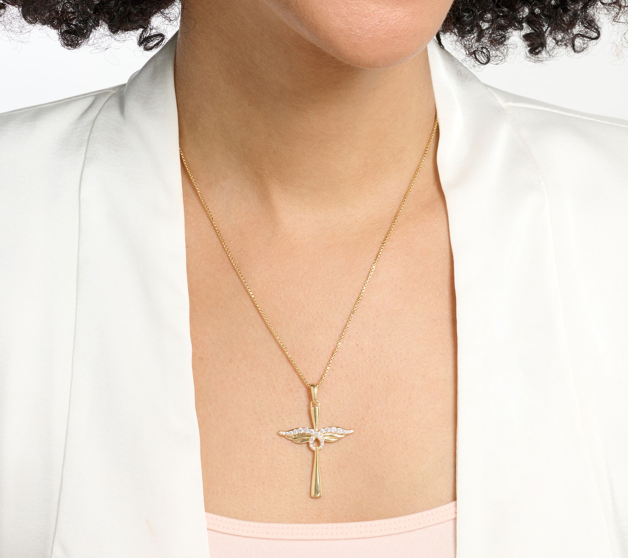 David Markstein Bronze White Topaz Angel Wing 18