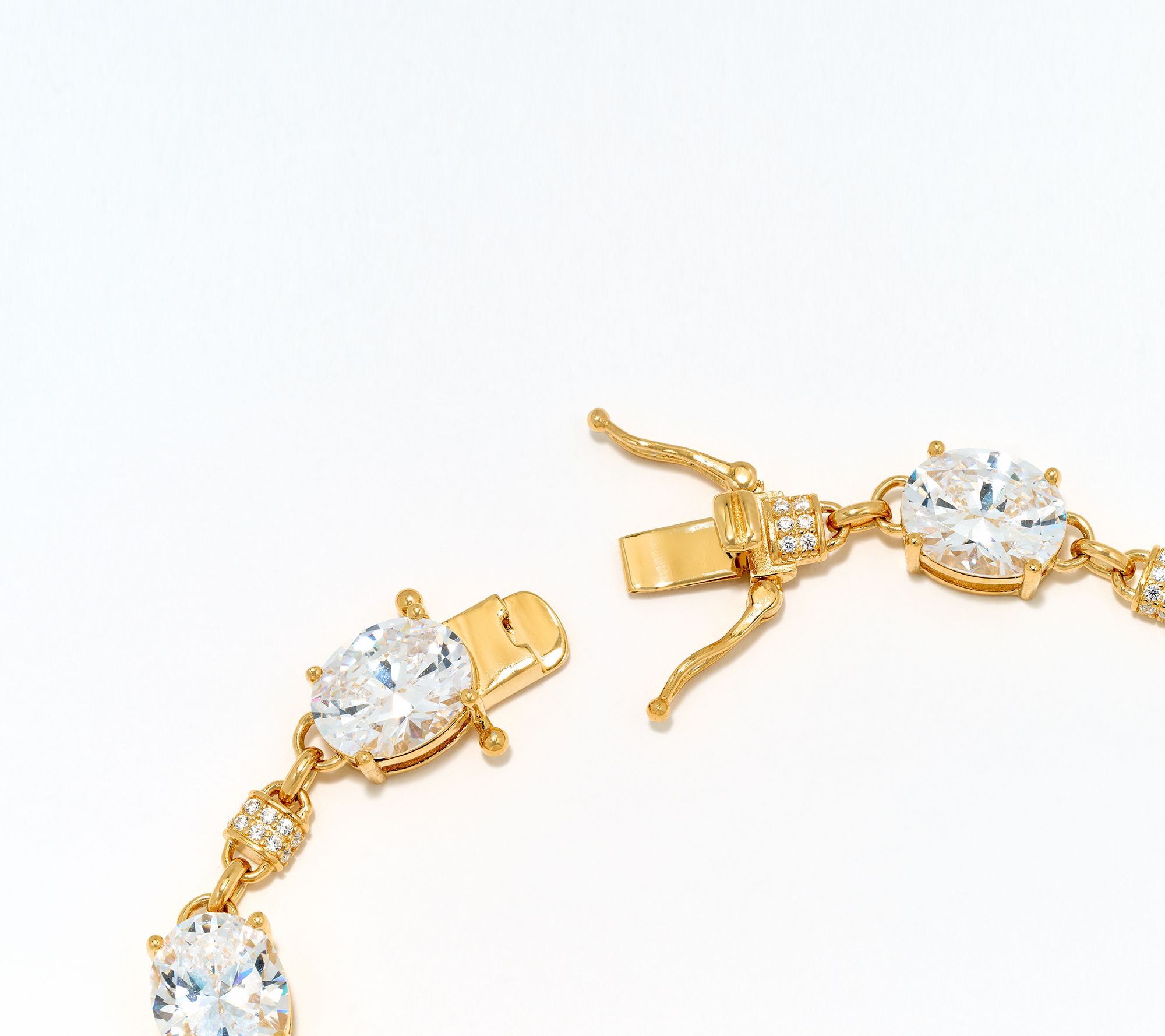 Diamonique Classics Pave Rondelle Link Bracelet, Sterling Silver