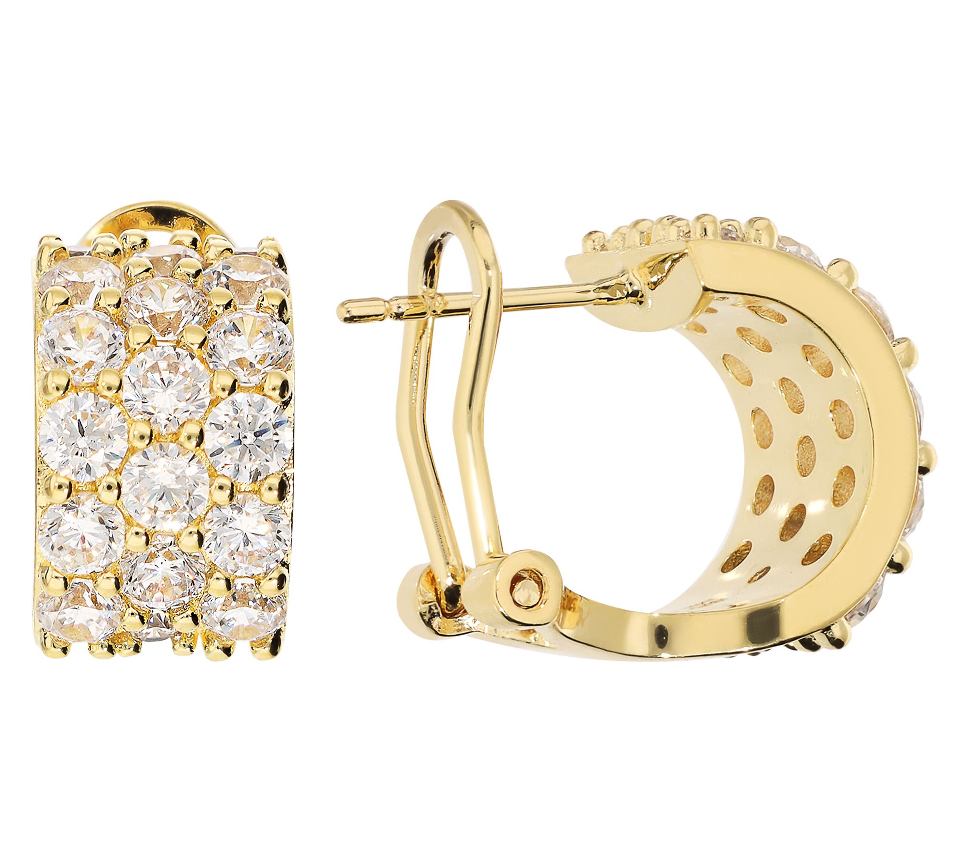 Diamonique X Bronzo Italia Huggie Hoop Earrings