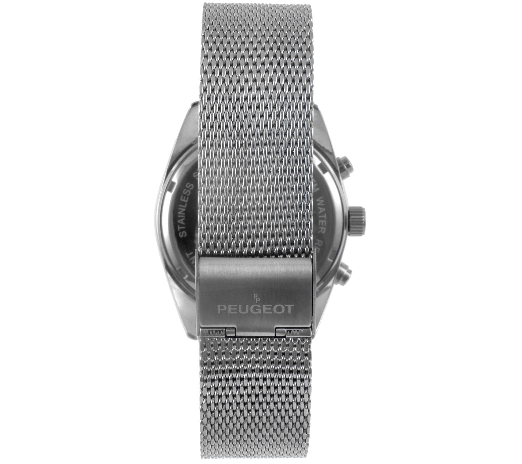 Peugeot Men's Stainless Multifunction Mesh Bracelet Watch