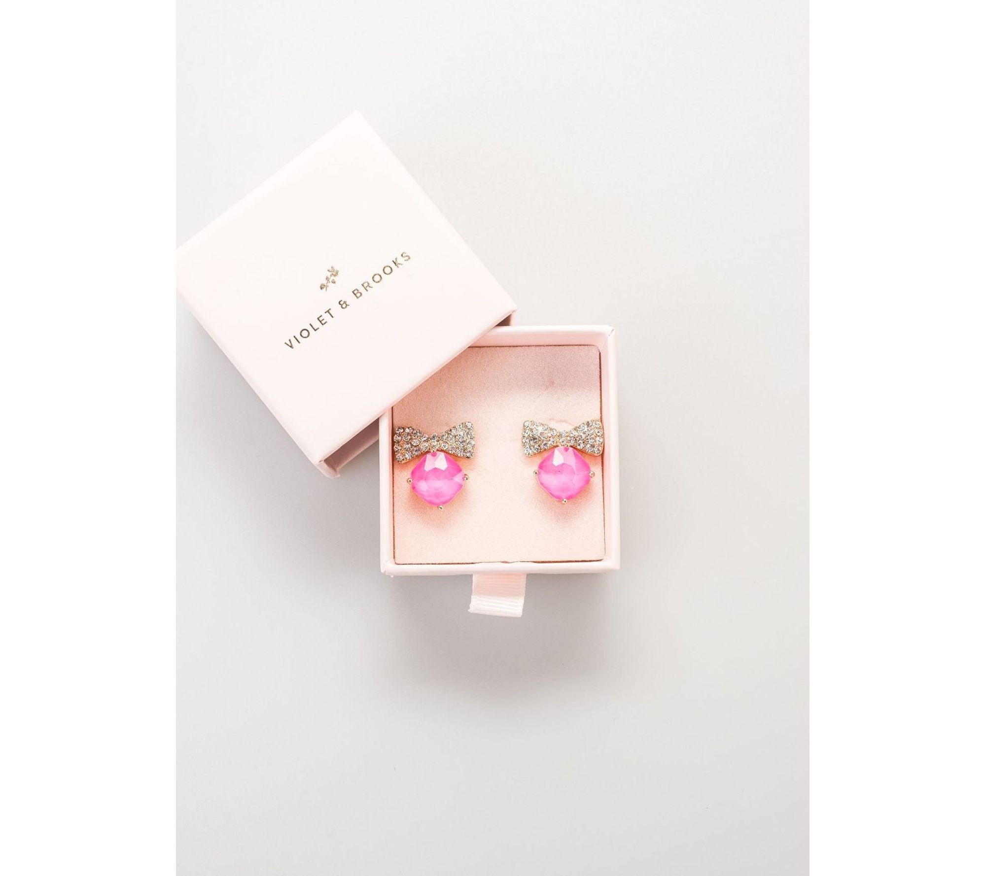 Violet & Brooks Bow Tie Crystal Stud Earrings