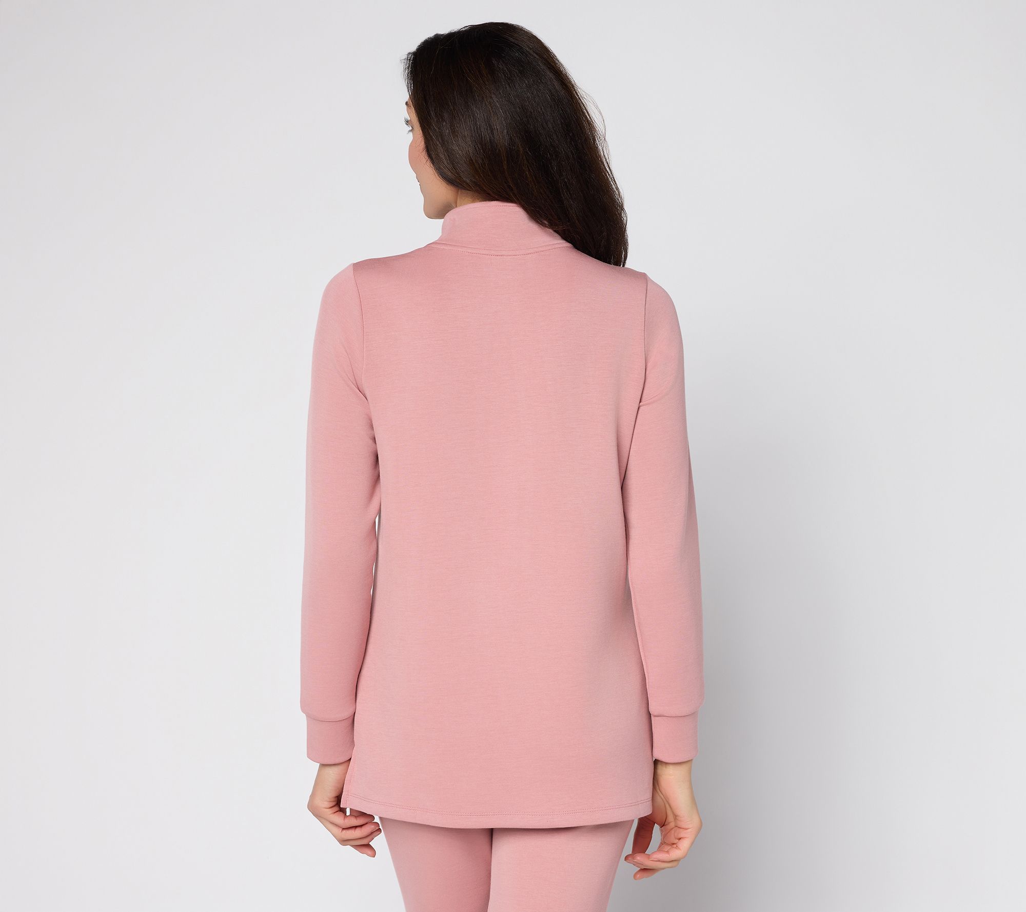 Belle by Kim Gravel Regular ScubaLuxe Sparkle Half-Zip Tunic