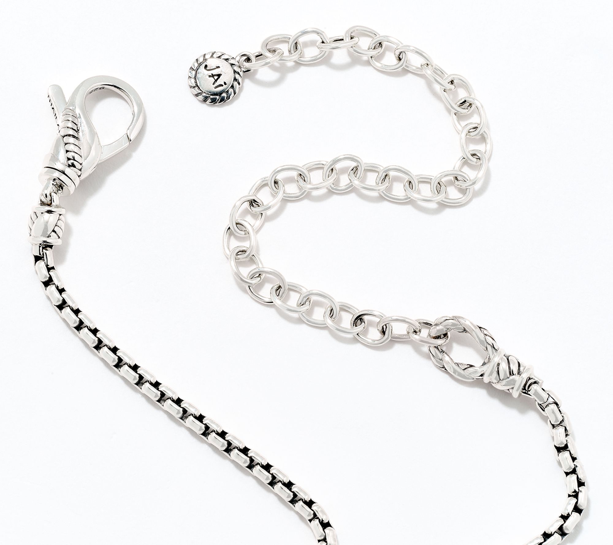 JAI Sterling & 14K Hammered Bead 2.7mm Box Chain 16