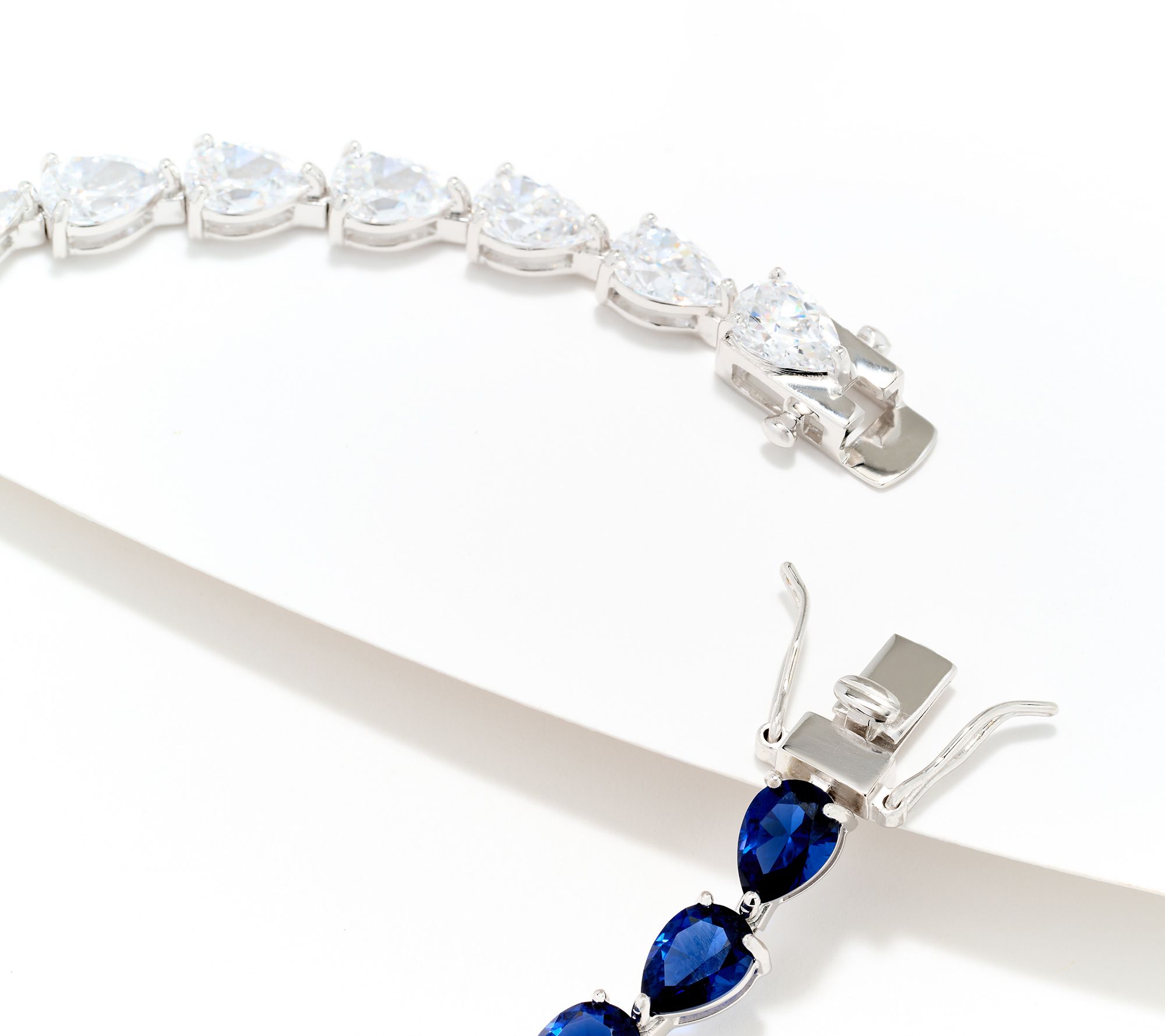 Diamonique x Jennifer Miller Pear Horizontal Line Bracelet, Sterling Silver