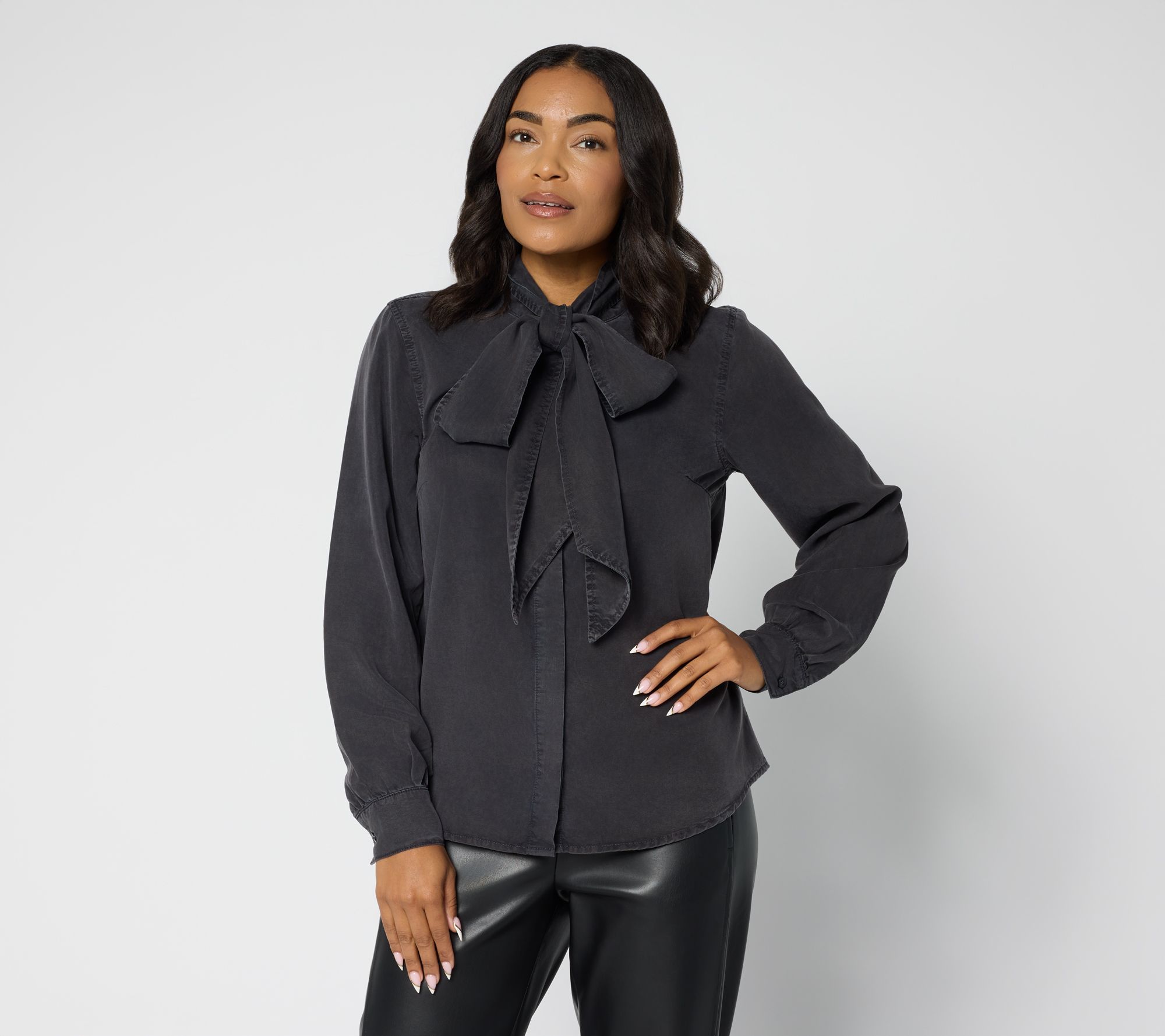 Carla Rockmore Collection Chambray Bow Blouse