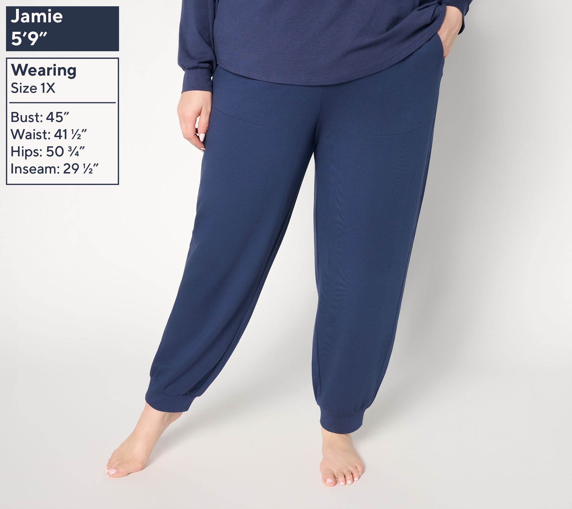 AnyBody Regular Cozy Knit French Terry Slim Leg Jogger Pants