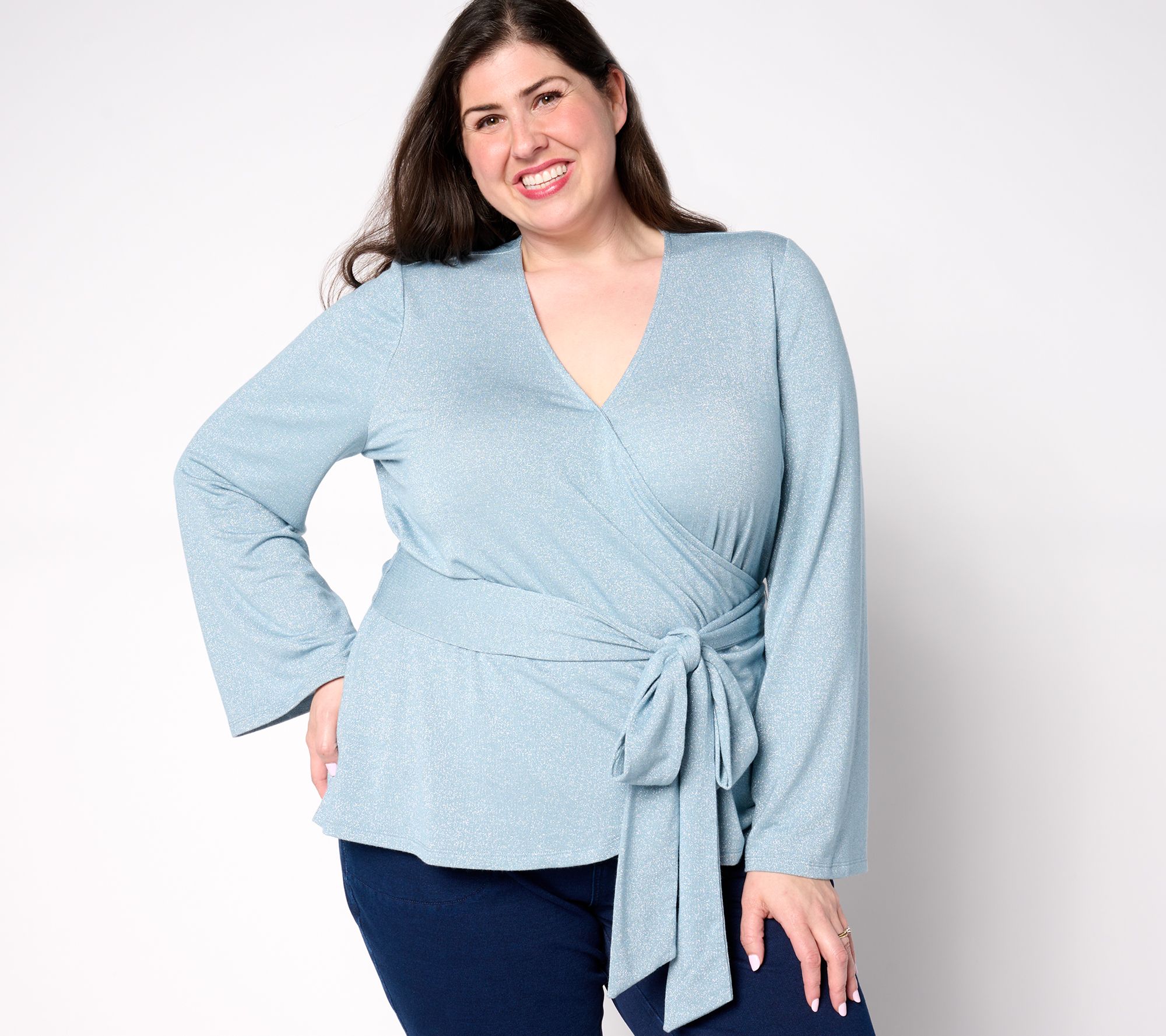 Me by Jennie Garth Wilder Knit Wrap Top