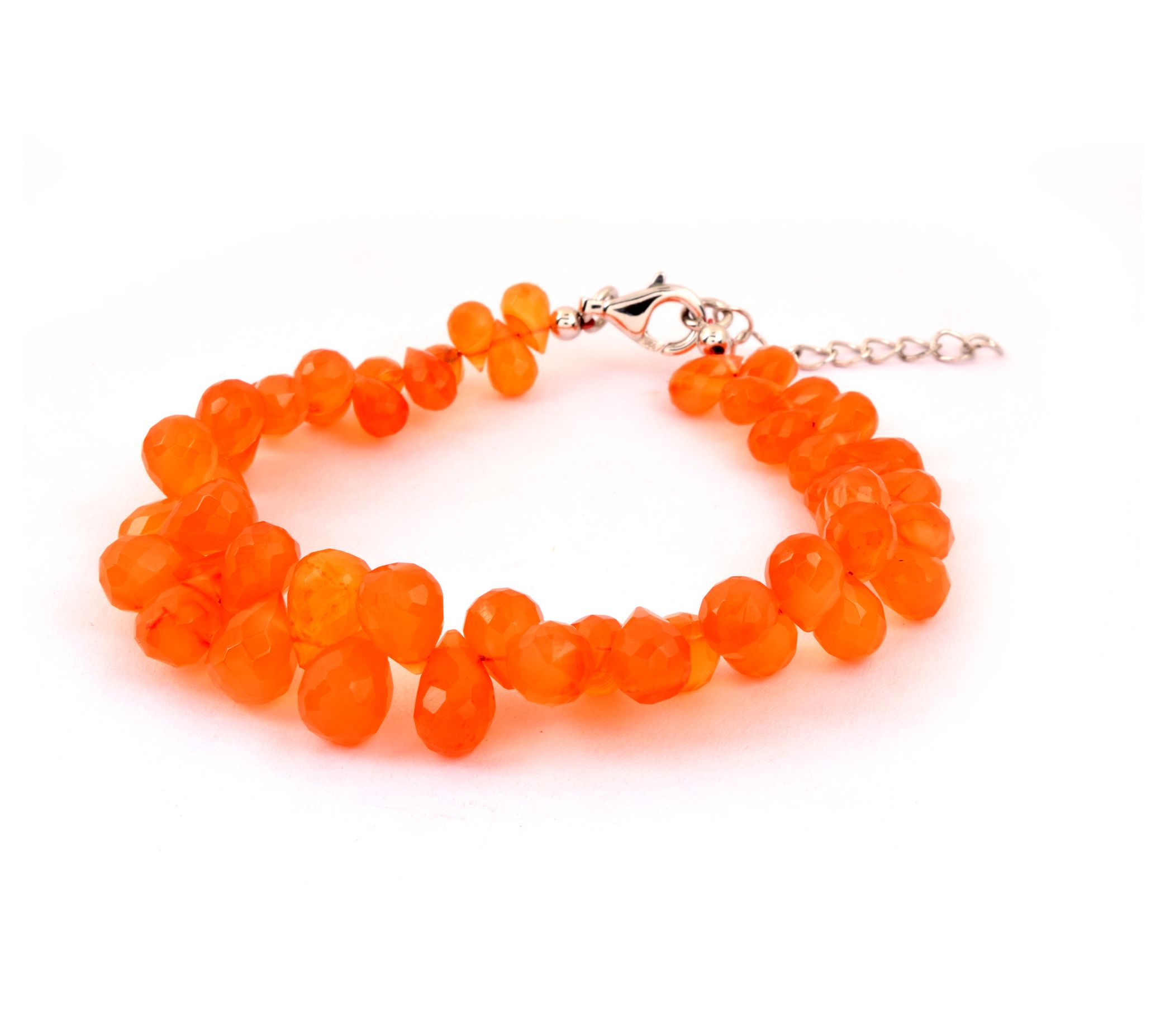 Affinity Gems Carnelian Bead Bracelet, Sterling Silver