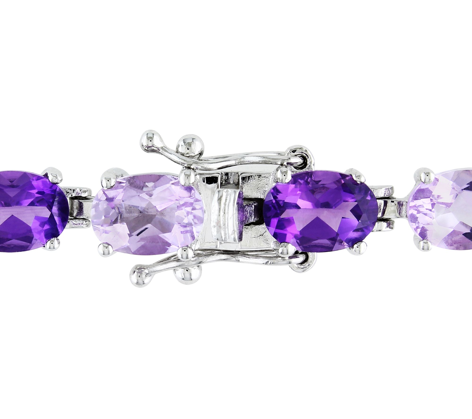 Sterling 14.50 cttw Amethyst and Rose de FranceBracelet