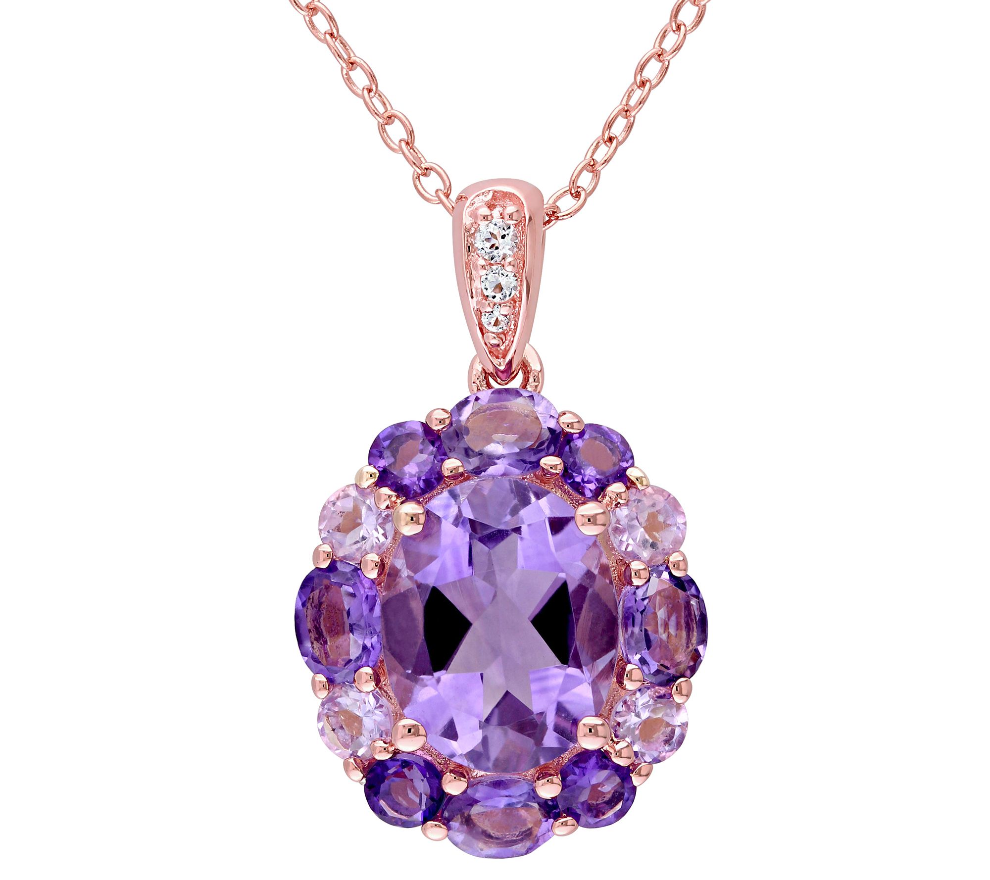 Sterling & 14K 9.15 cttw Multi-Gem Necklace & Earrings Set