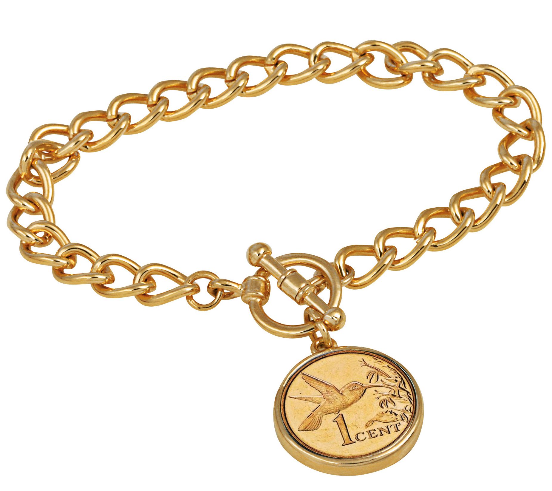American Coin Treasures Gold-Plated HummingbirdCoin Bracelet