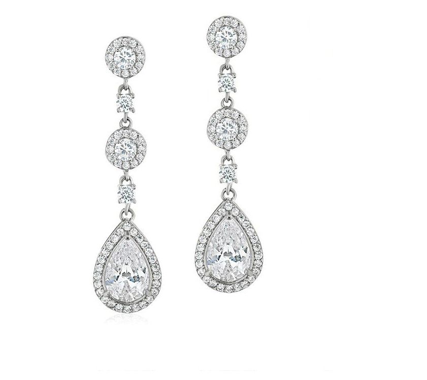 Diamonique x Zaxie 3.00 cttw Picture Perfect Drop Earrings