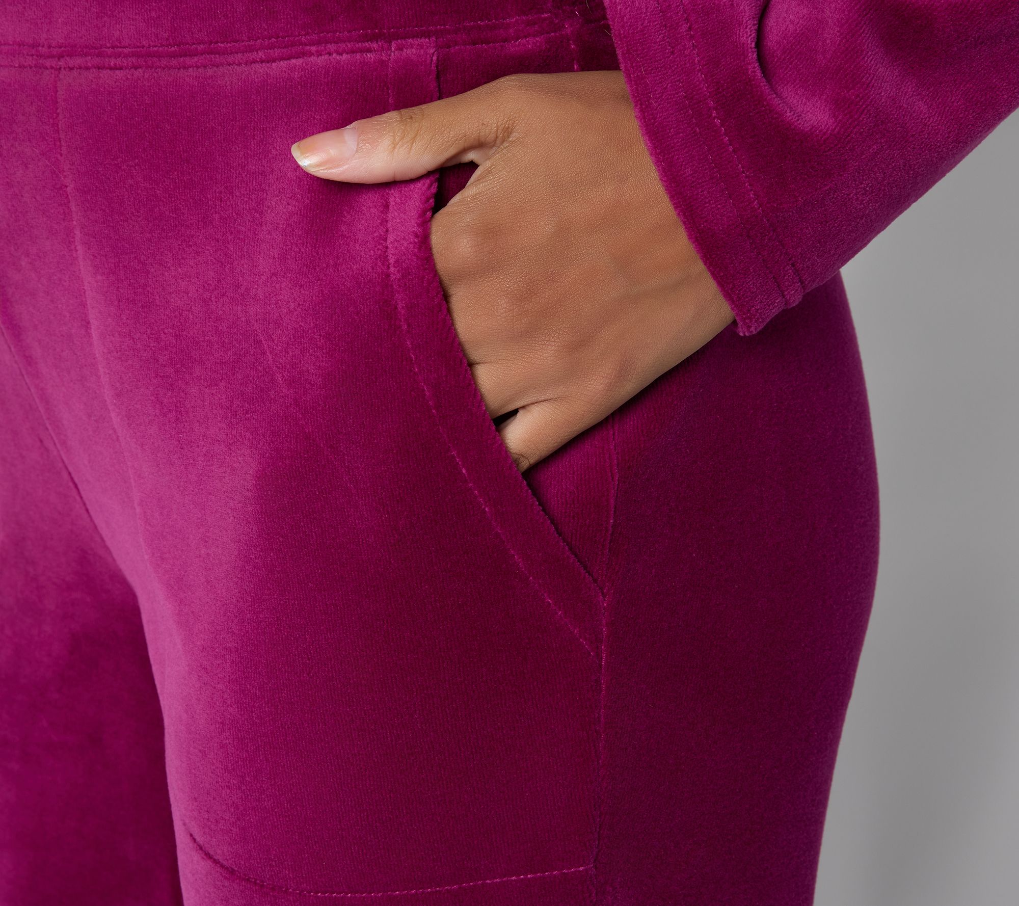 Denim & Co. Active Regular Velour_Ankle Joggers