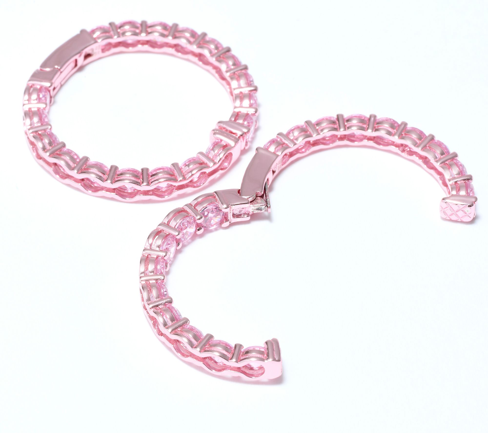 Diamonique x Jennifer Miller Clip On Colored Hoop Earrings, Sterl