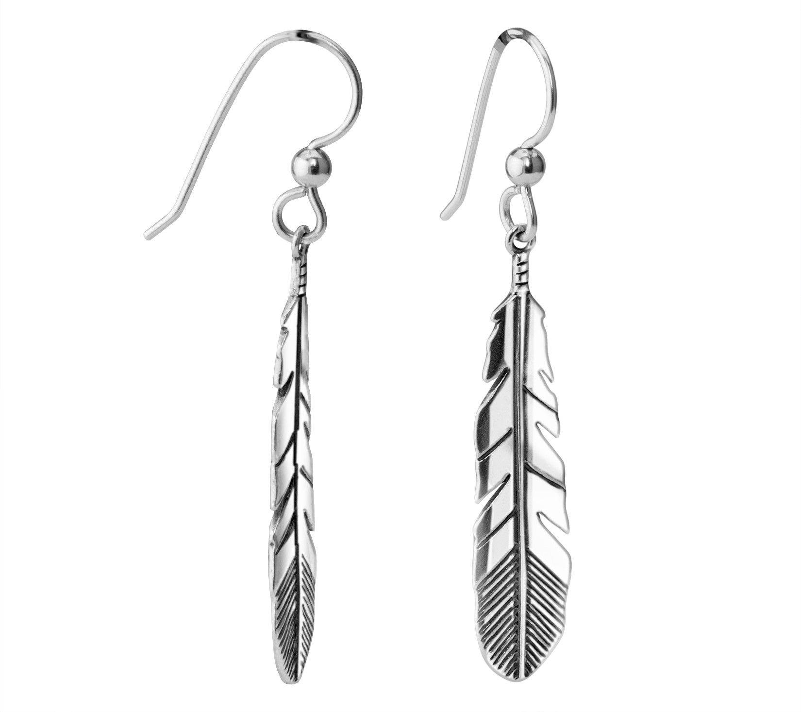 American West Classics Sterling Silver Feather Earrings