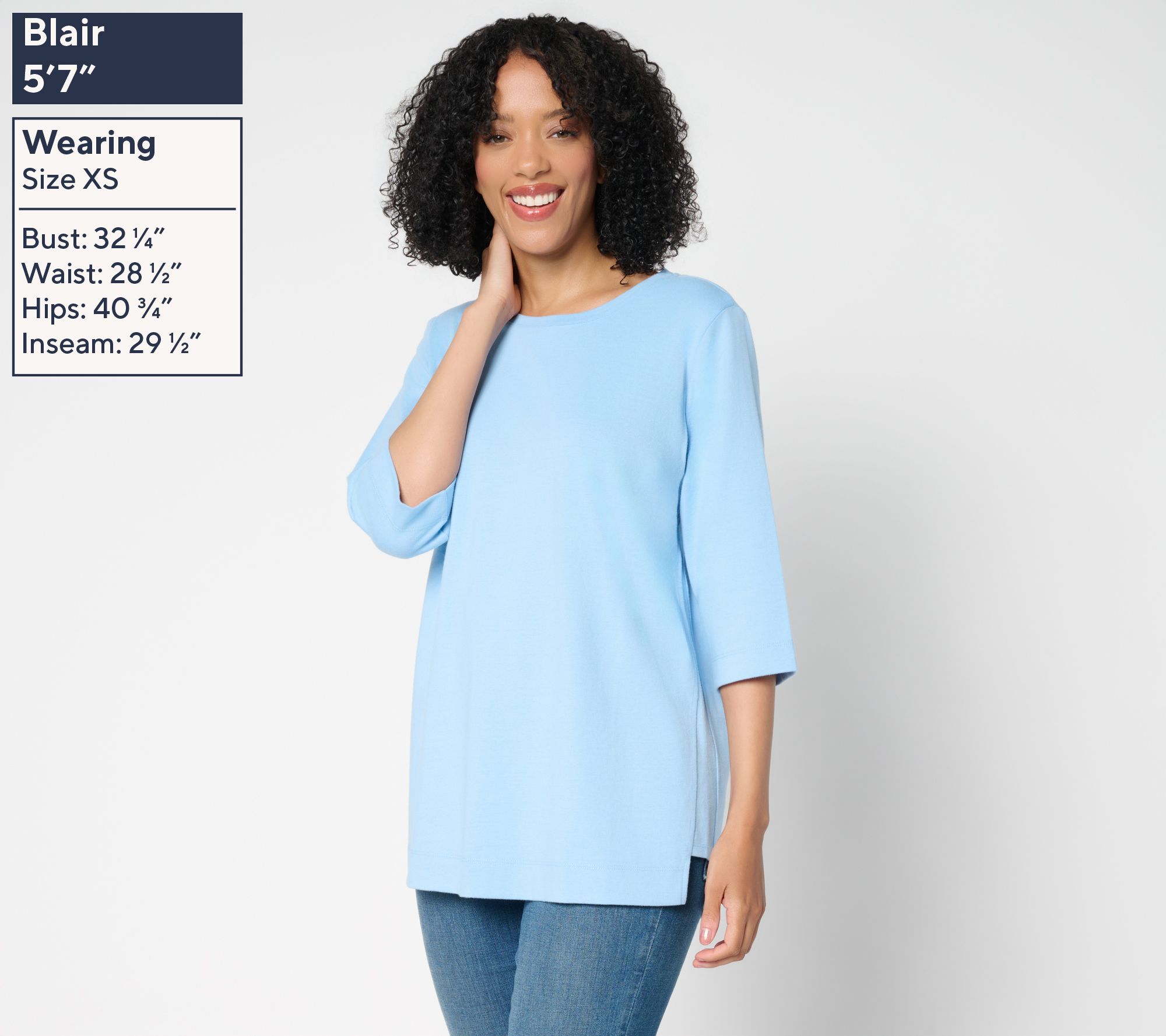 Denim & Co. Essentials Regular 100% Cotton Jersey Tunic