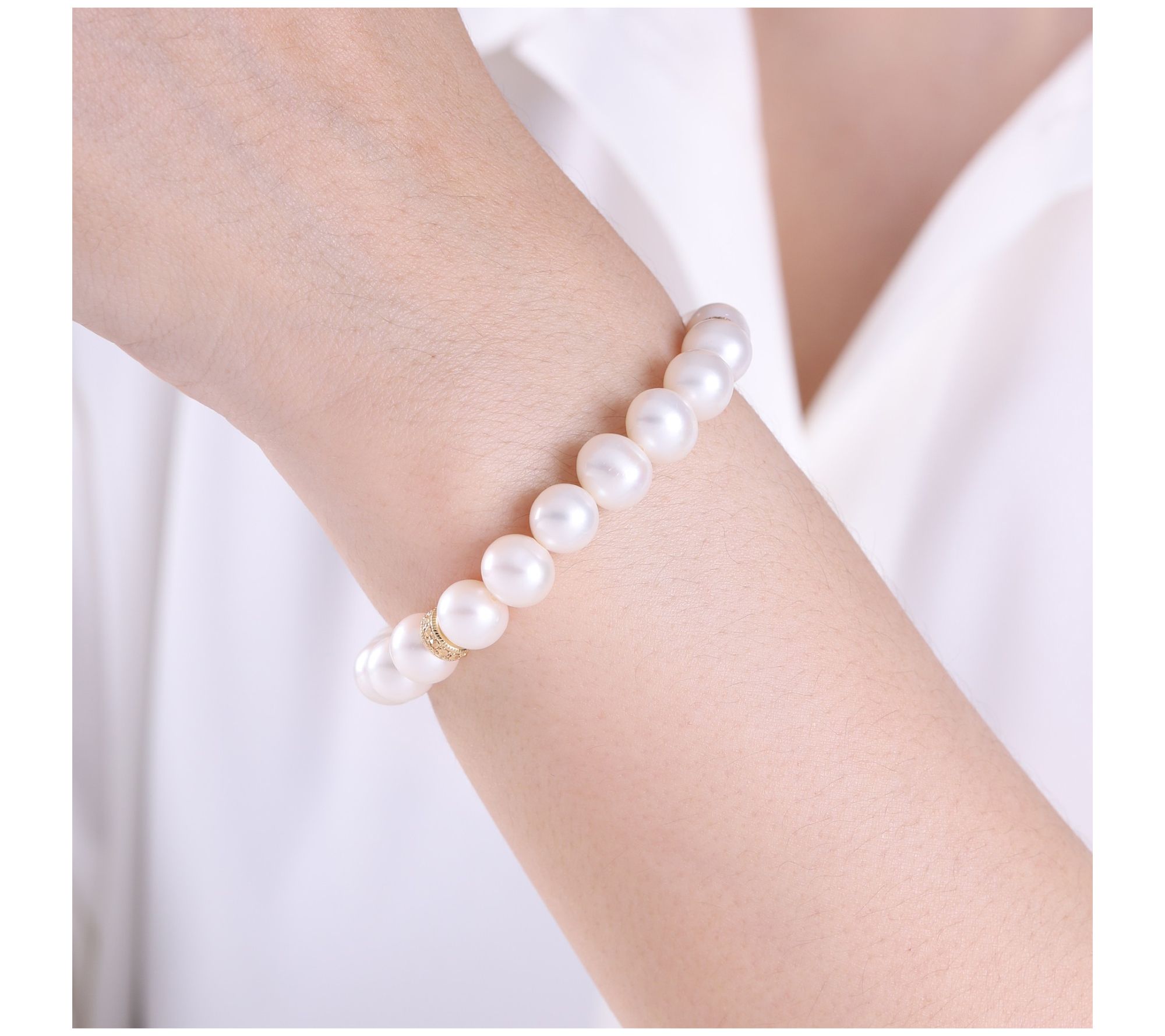 Dallas Prince Marcasite & Cultured Pearl Bracelet, 14K Clad