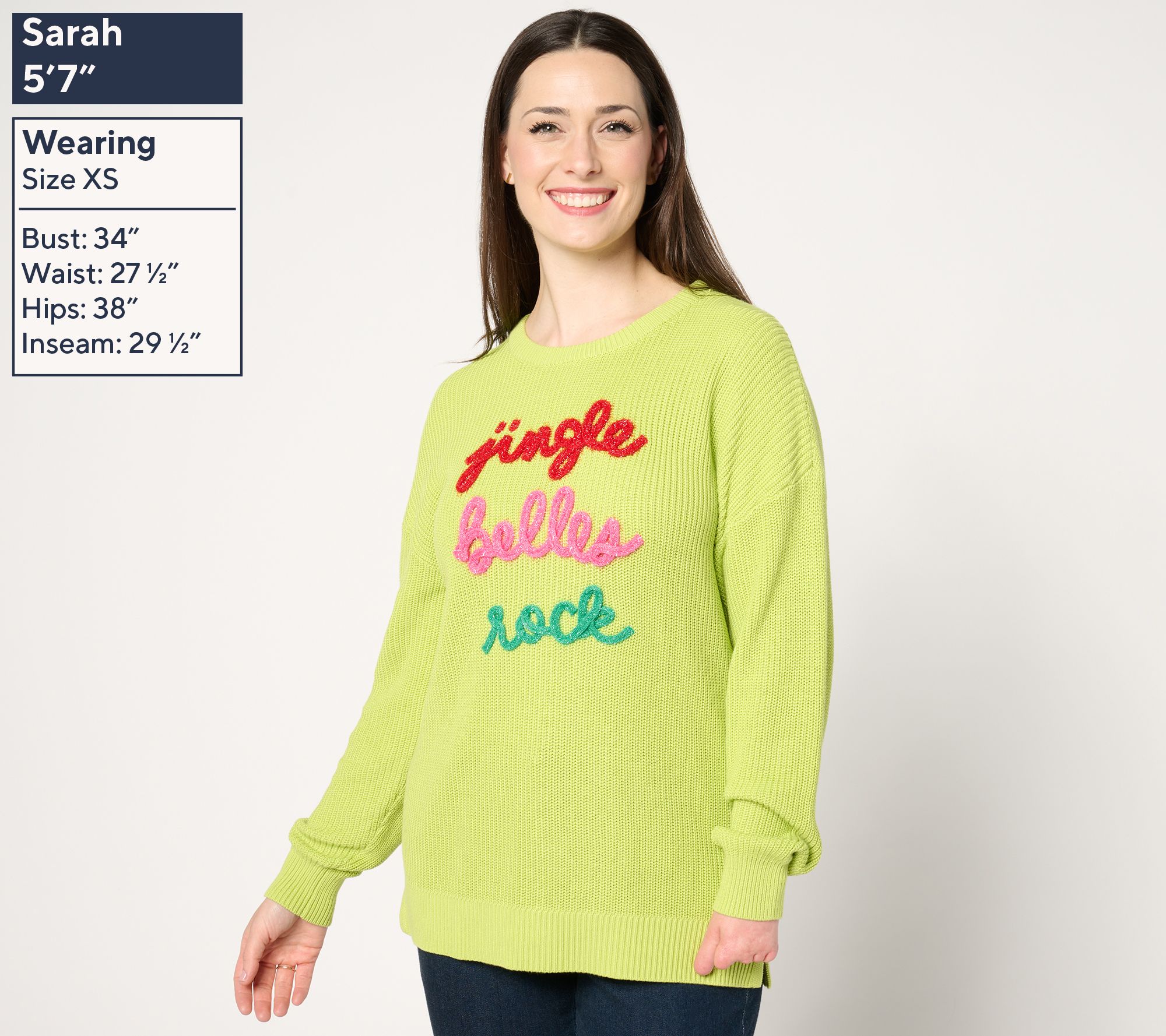 Jingle Belles by Kim Gravel Merry Messages Shaker Knit Sweater